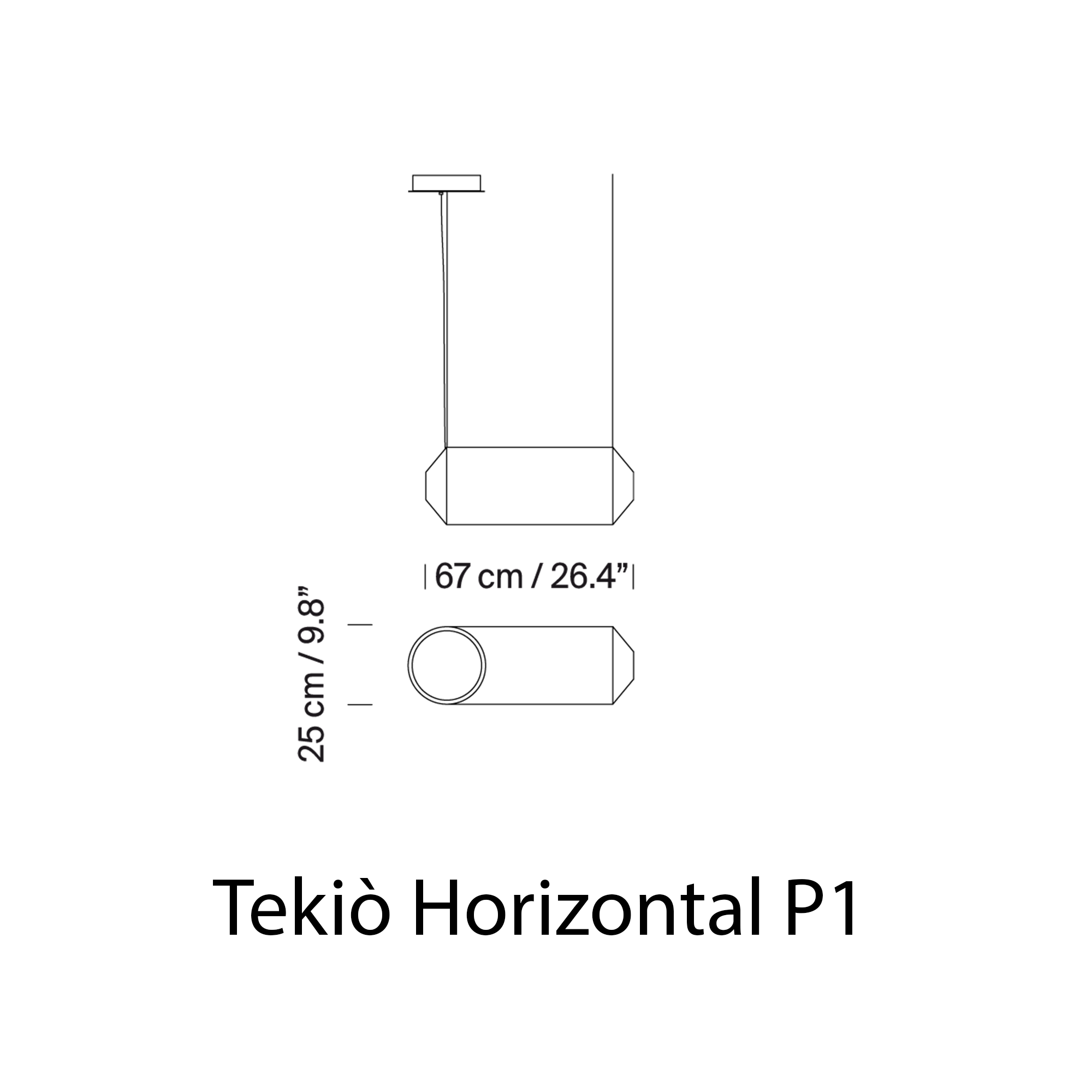 Santa & Cole TEKIO HORIZONTAL pakabinamas šviestuvas