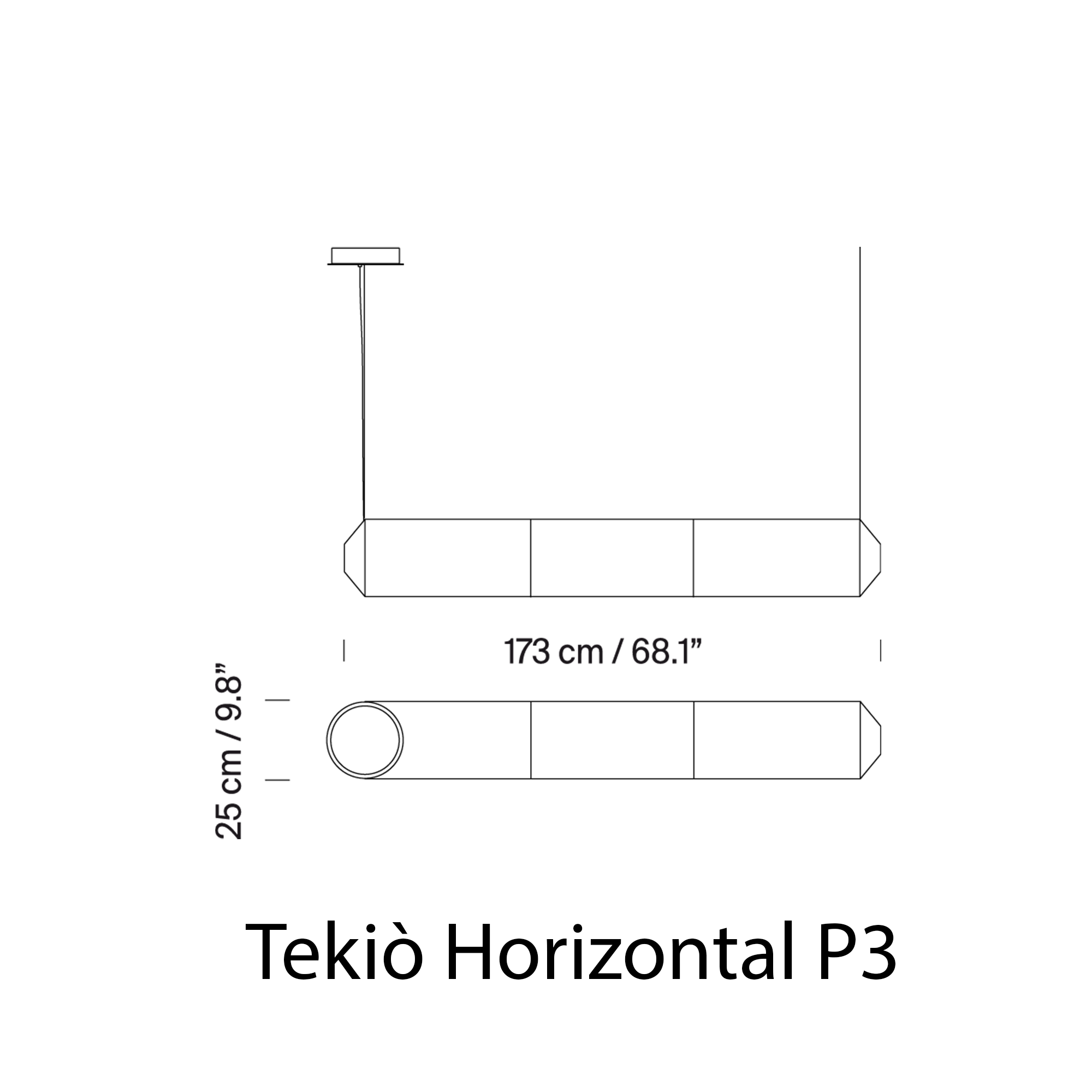 Santa & Cole TEKIO HORIZONTAL pakabinamas šviestuvas
