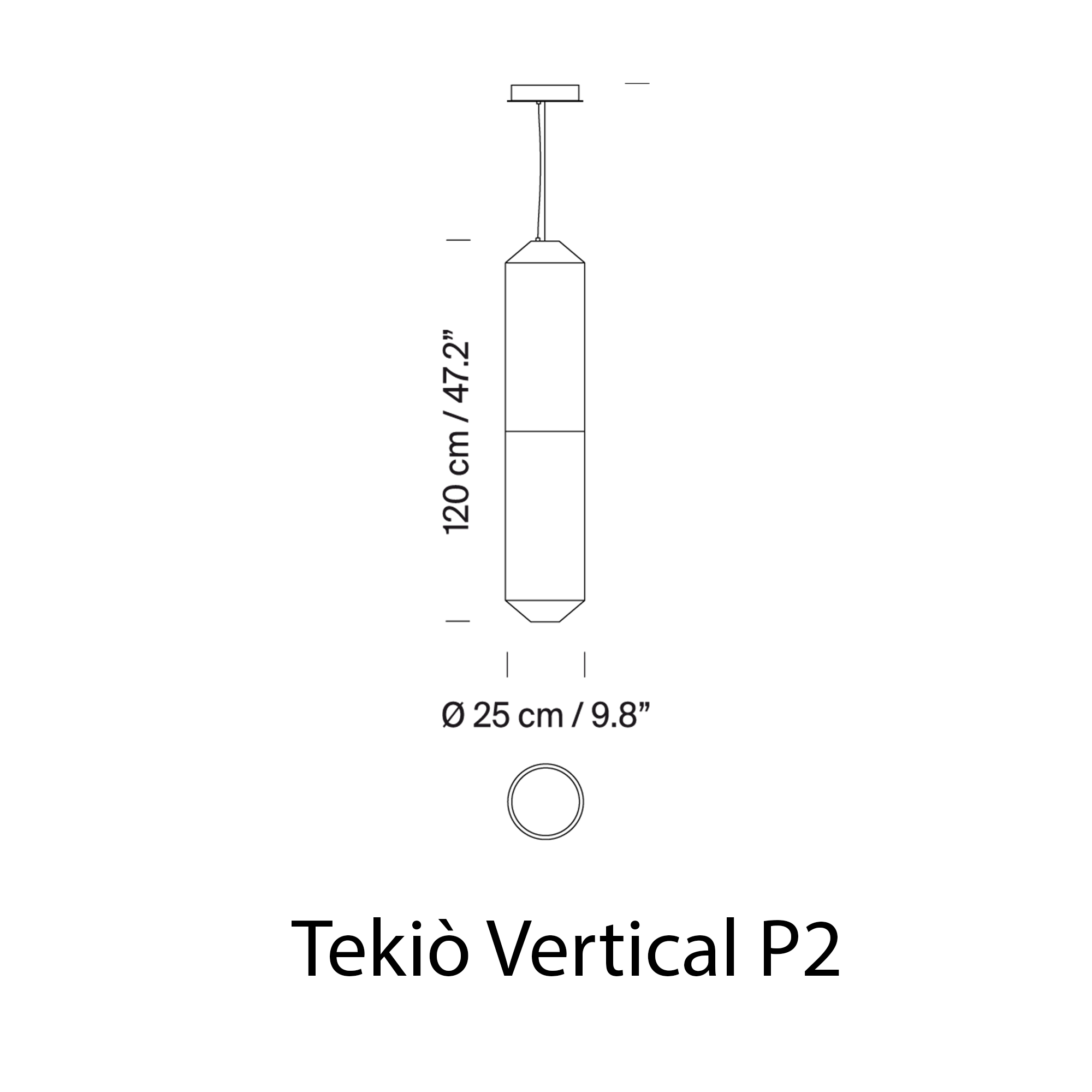 Santa & Cole TEKIO VERTICAL pakabinamas šviestuvas