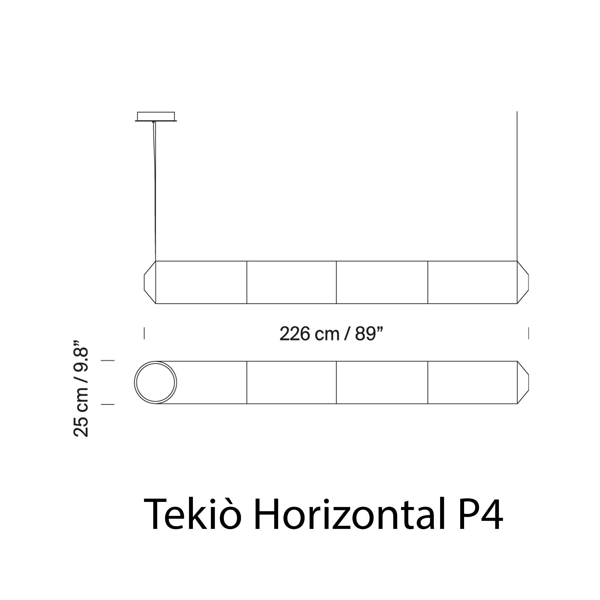 Santa & Cole TEKIO HORIZONTAL pakabinamas šviestuvas