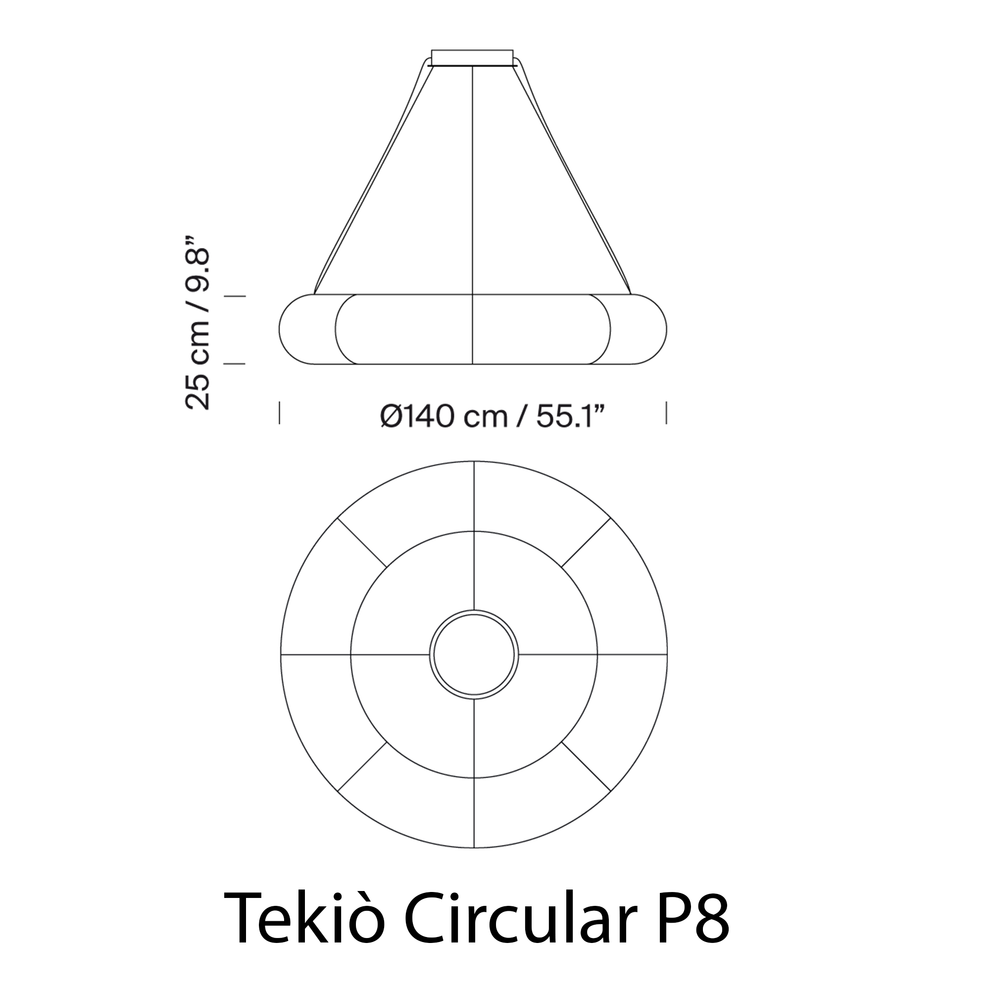 Santa & Cole TEKIO CIRCULAR pakabinamas šviestuvas