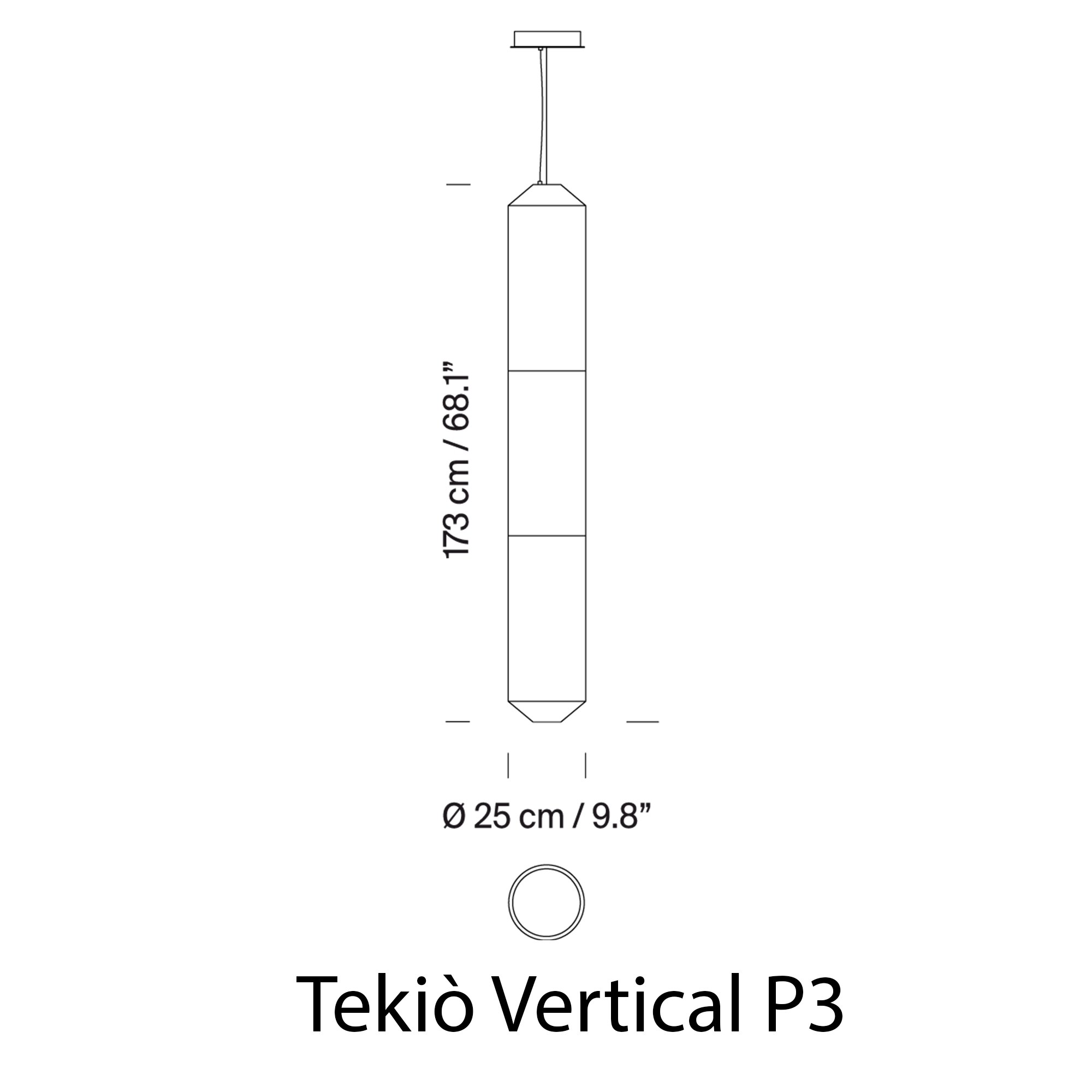 Santa & Cole TEKIO VERTICAL pakabinamas šviestuvas