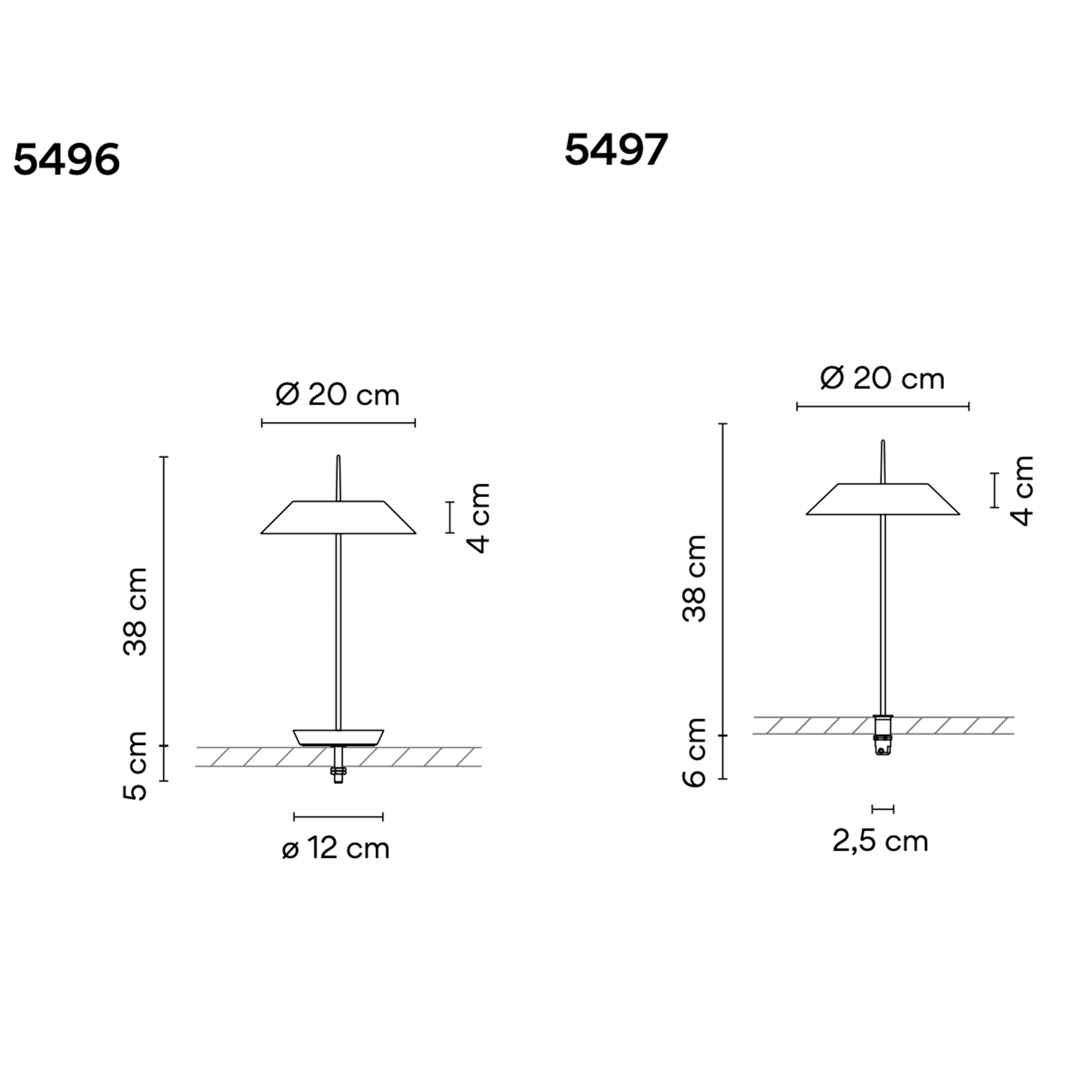 VIBIA MAYFAIR MINI 5496 / 5497 stalinis šviestuvas