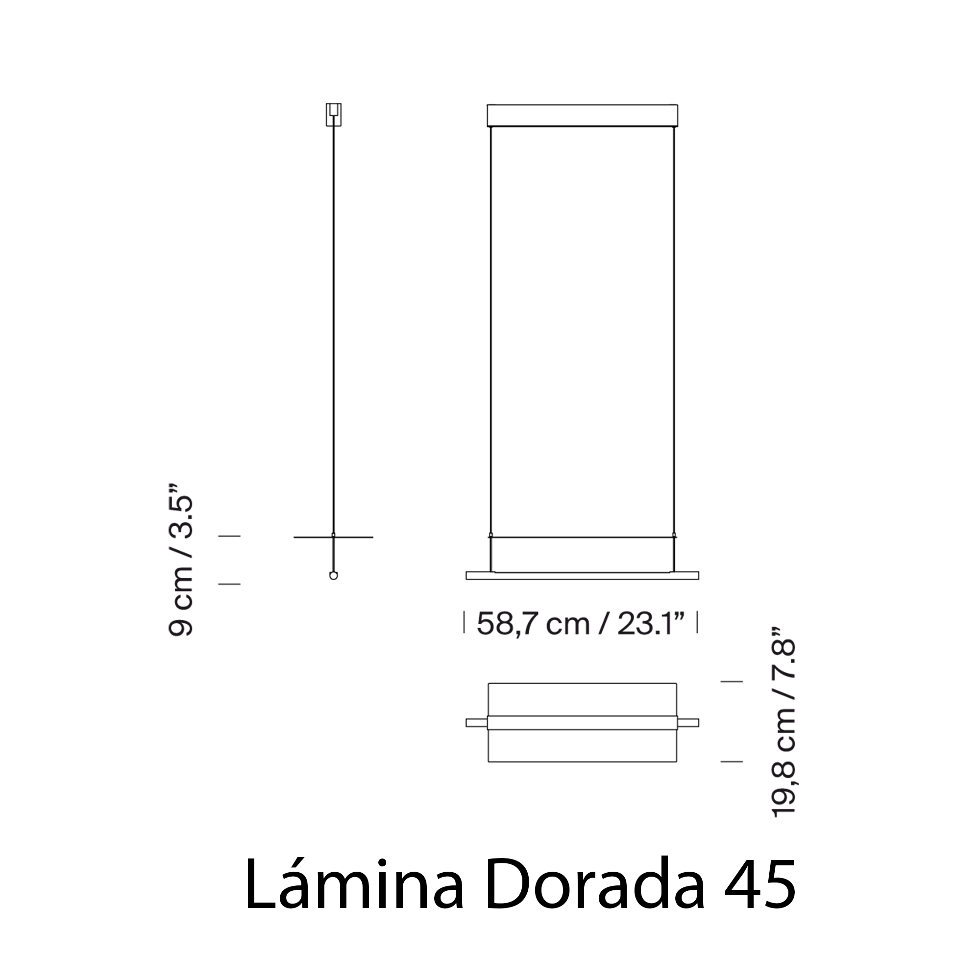 Santa & Cole LAMINA DORADA 45 pakabinamas šviestuvas