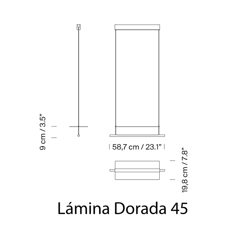 Santa & Cole LAMINA DORADA 45 pakabinamas šviestuvas