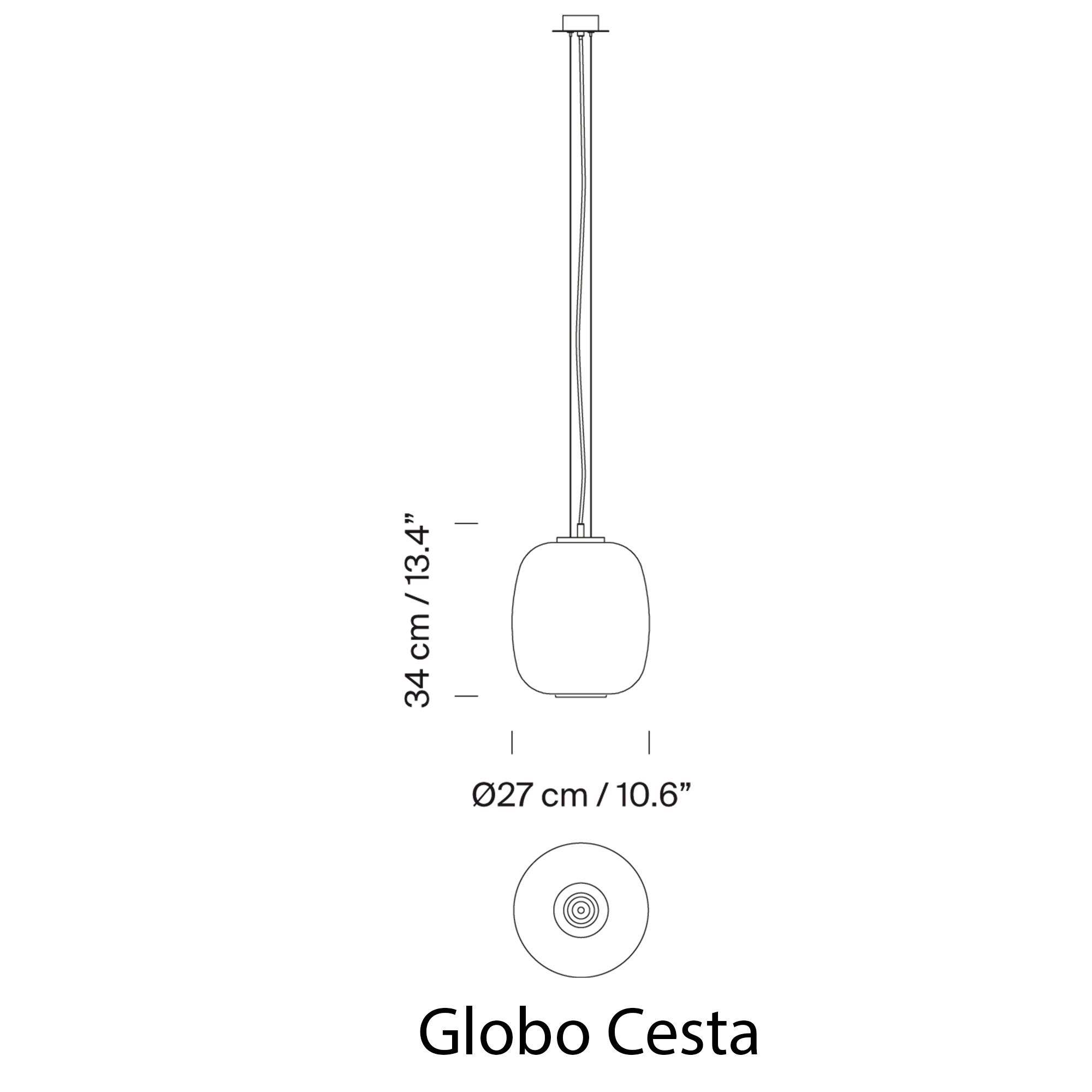Santa & Cole GLOBO CESTA pakabinamas šviestuvas