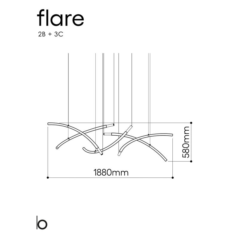 Bomma Flare pakabinamų šviestuvų instaliacija