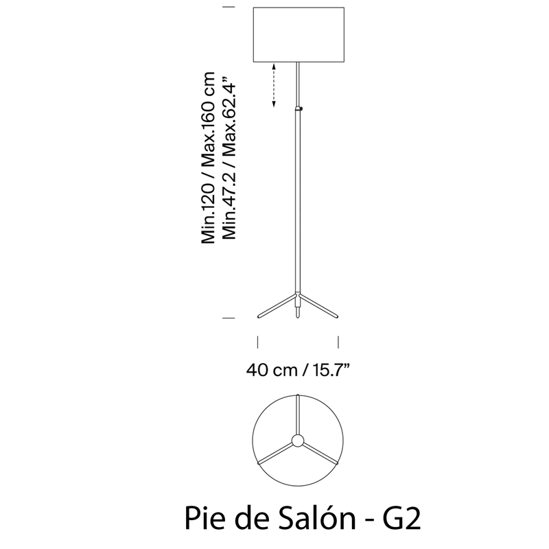 Santa & Cole PIE DE SALON pastatomas šviestuvas