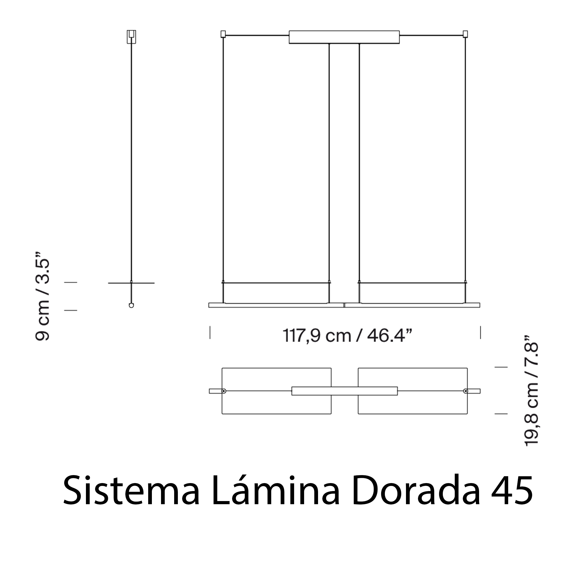 Santa & Cole LAMINA DORADA 45 pakabinamas šviestuvas