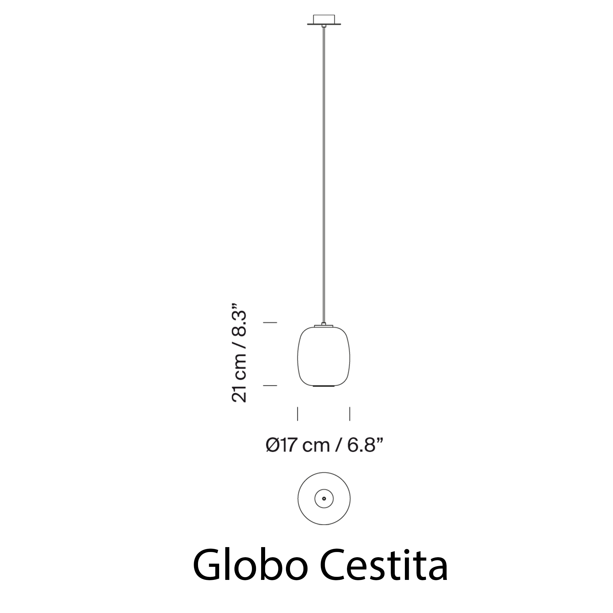 Santa & Cole GLOBO CESTA pakabinamas šviestuvas
