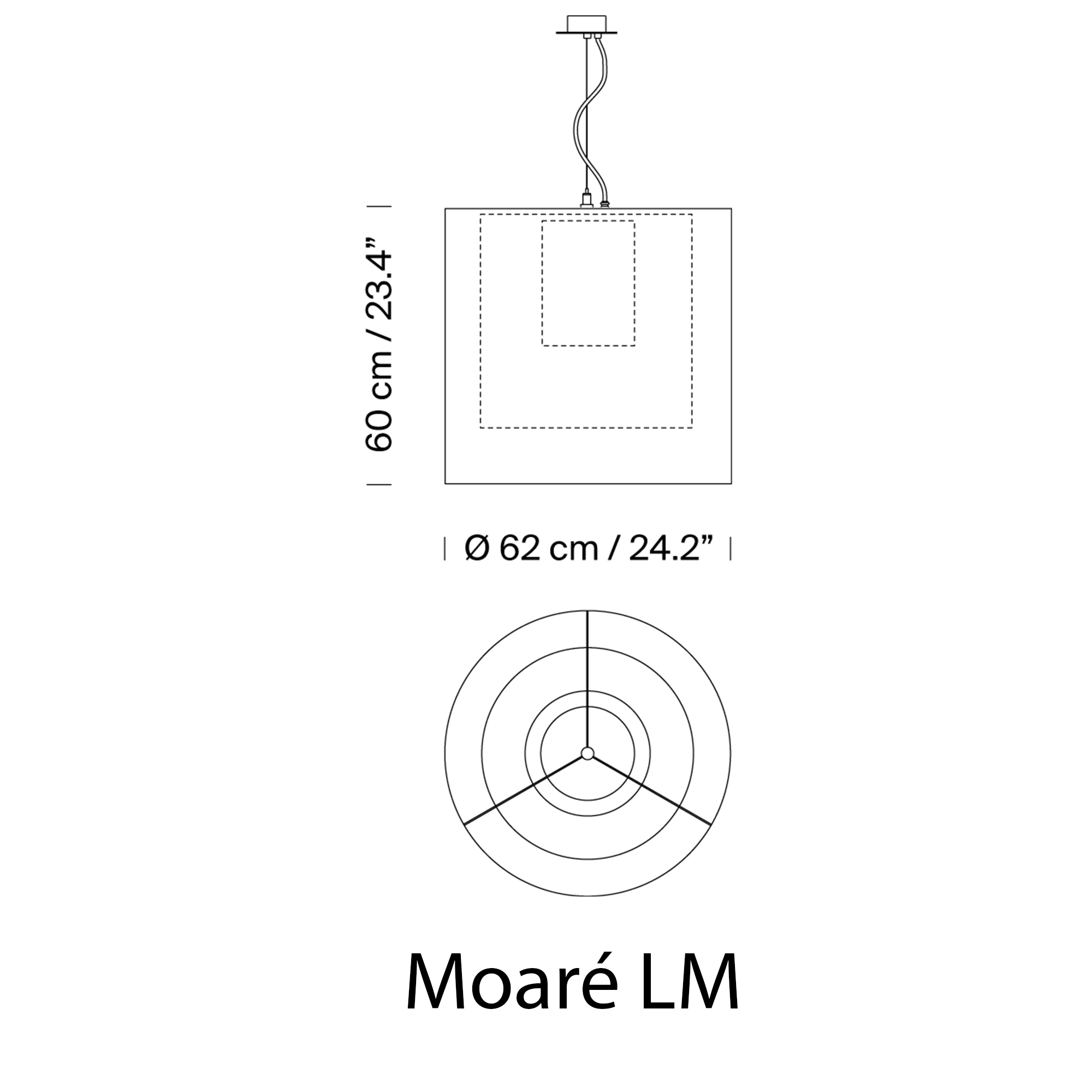 Santa & Cole MOARE MS, LM, XL pakabinamas šviestuvas