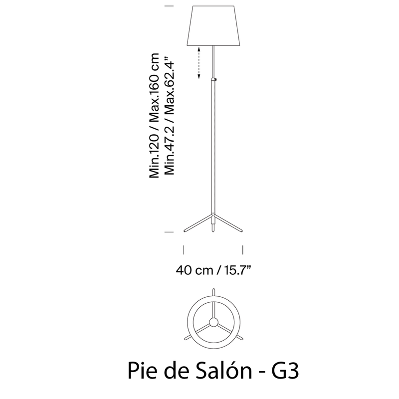 Santa & Cole PIE DE SALON pastatomas šviestuvas