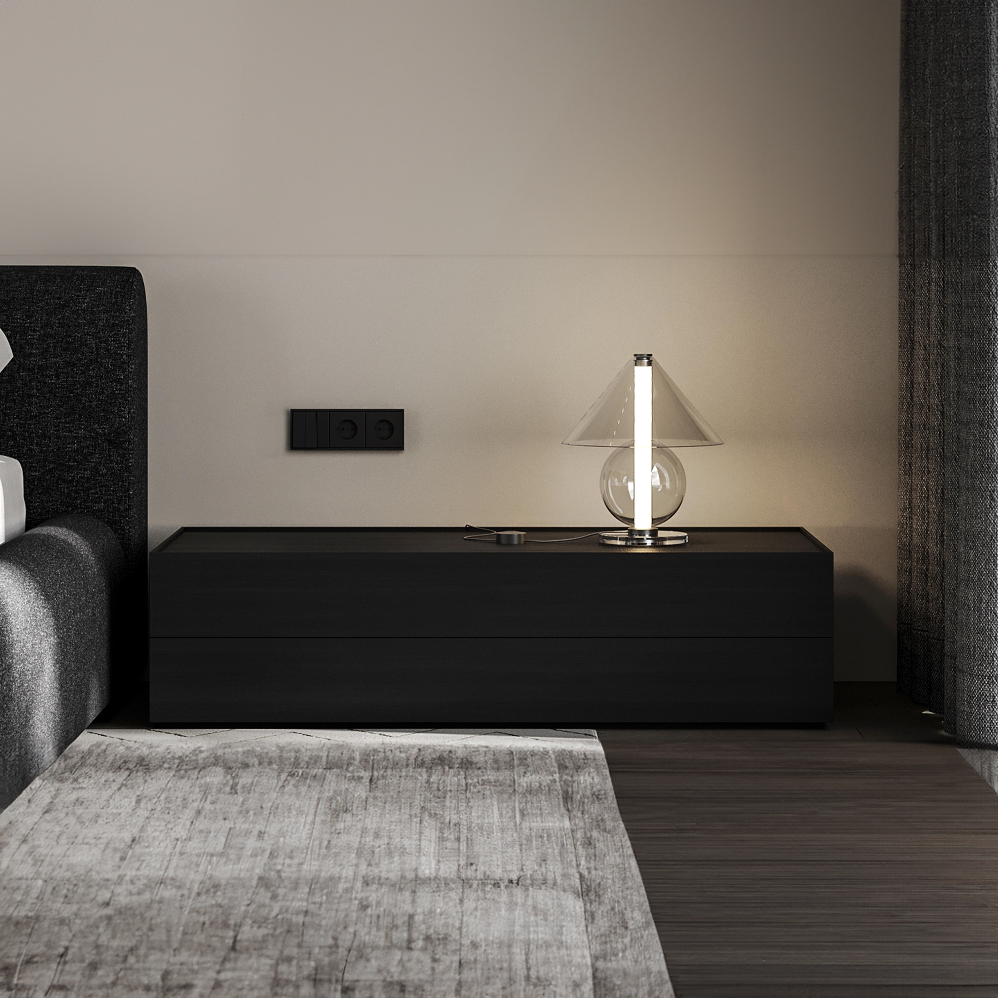 PALO NERO Minimalista bedside table