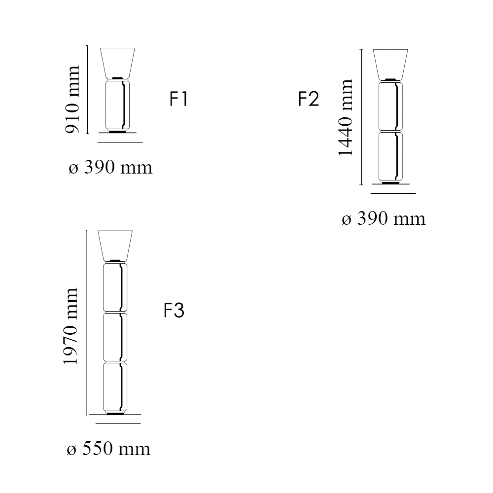 Flos Noctambule Floor High Cylinder Cone pastatomas šviestuvas