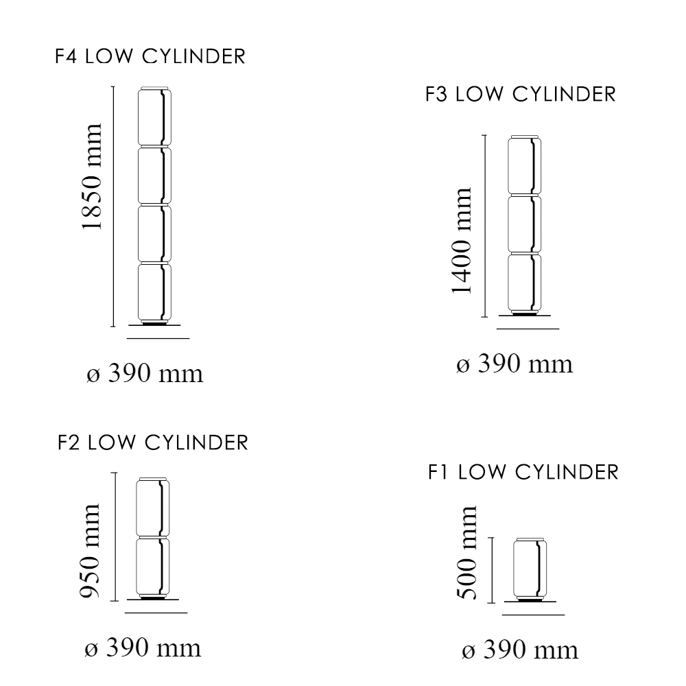 Flos Noctambule Low Cylinder Small Base pastatomas šviestuvas