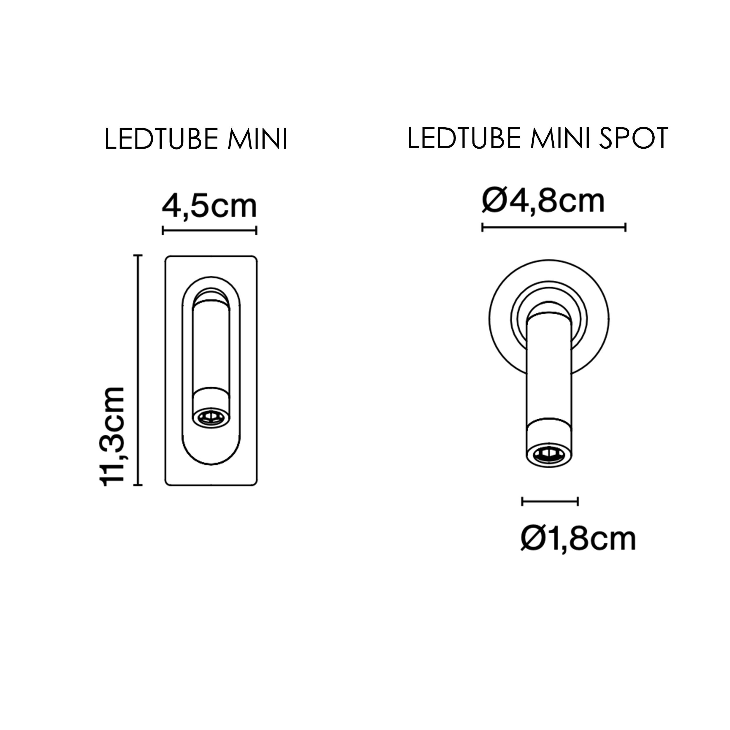 Marset Ledtube Mini sieninis šviestuvas