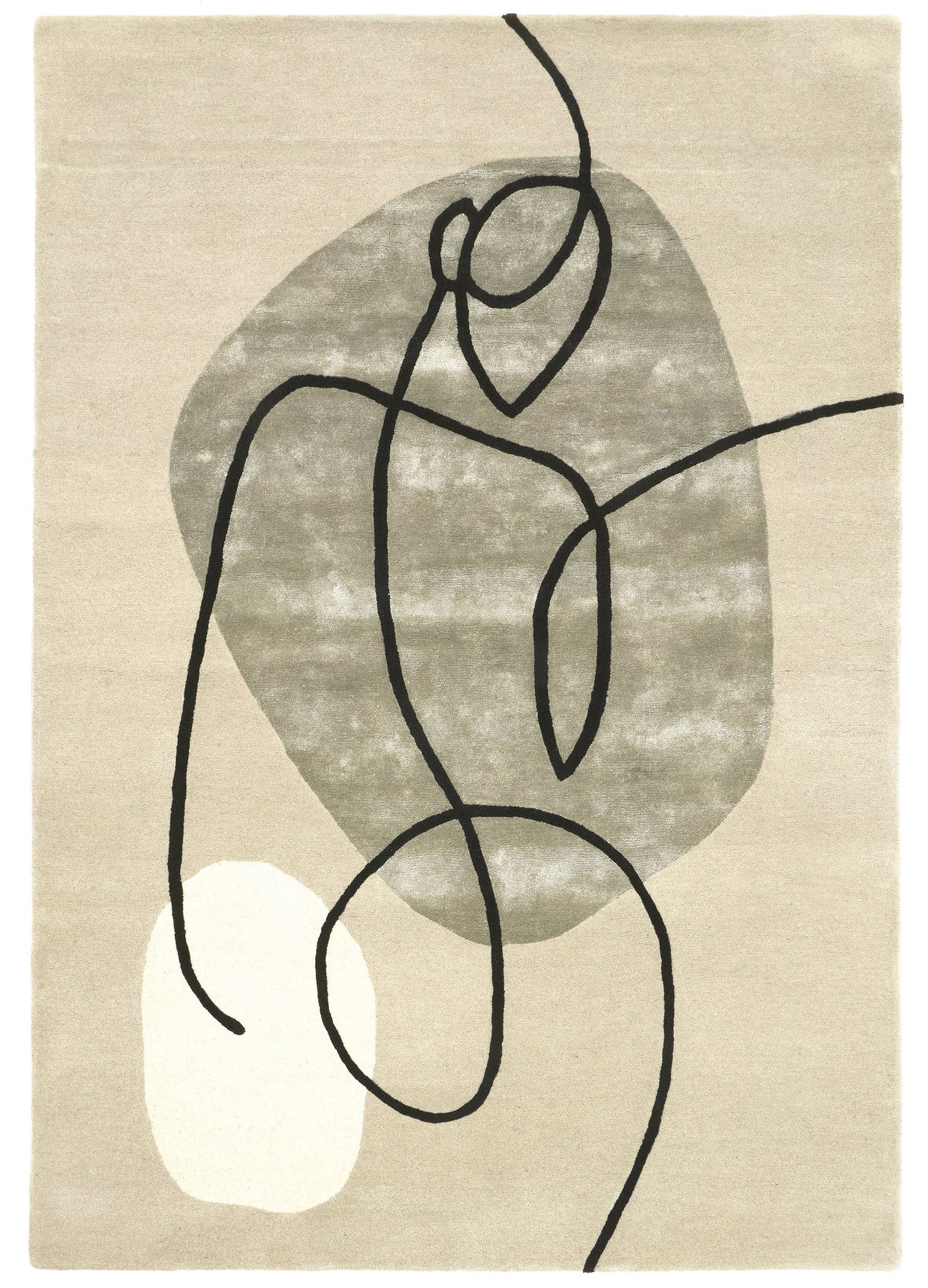 Natūralios vilnos kilimas su moters atvaizdu, smėlinės spalvos. Makeyourcasa.lt | Carpet Decor