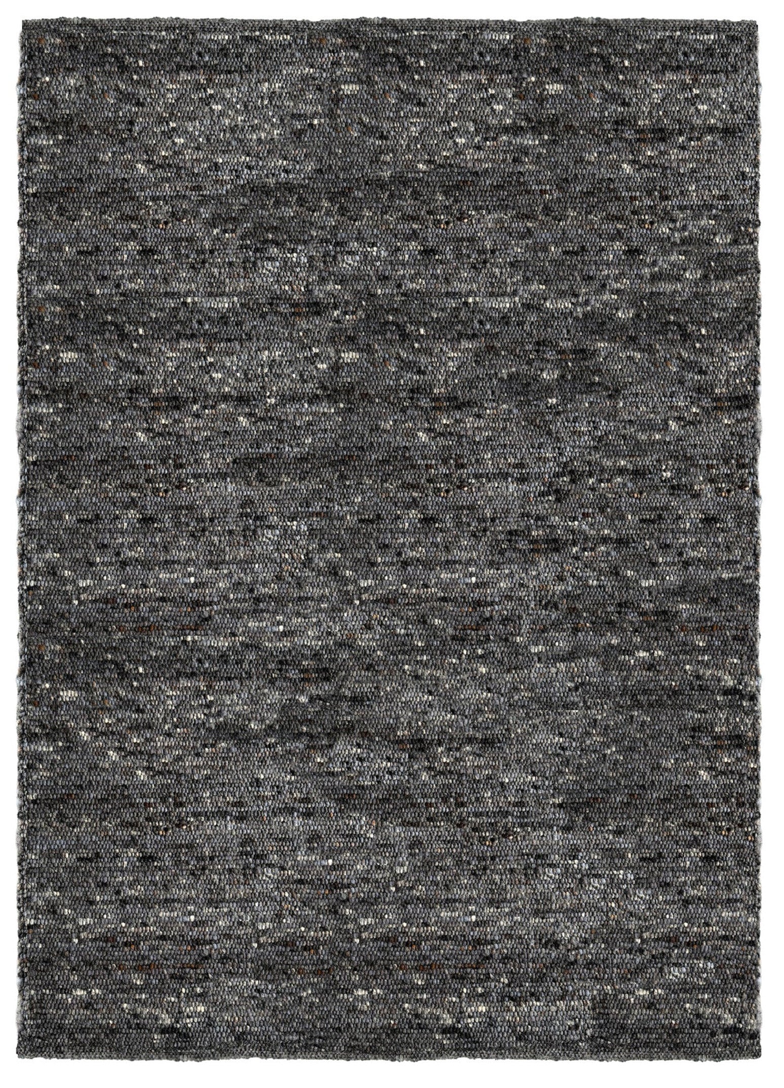 Mellow Sand antracito spalvos natūralios vilnos rankų darbo kilimas. Pagrindinė kilimo spalva antracito, tačiau jis turi ir kitų pilkų atspalvių.