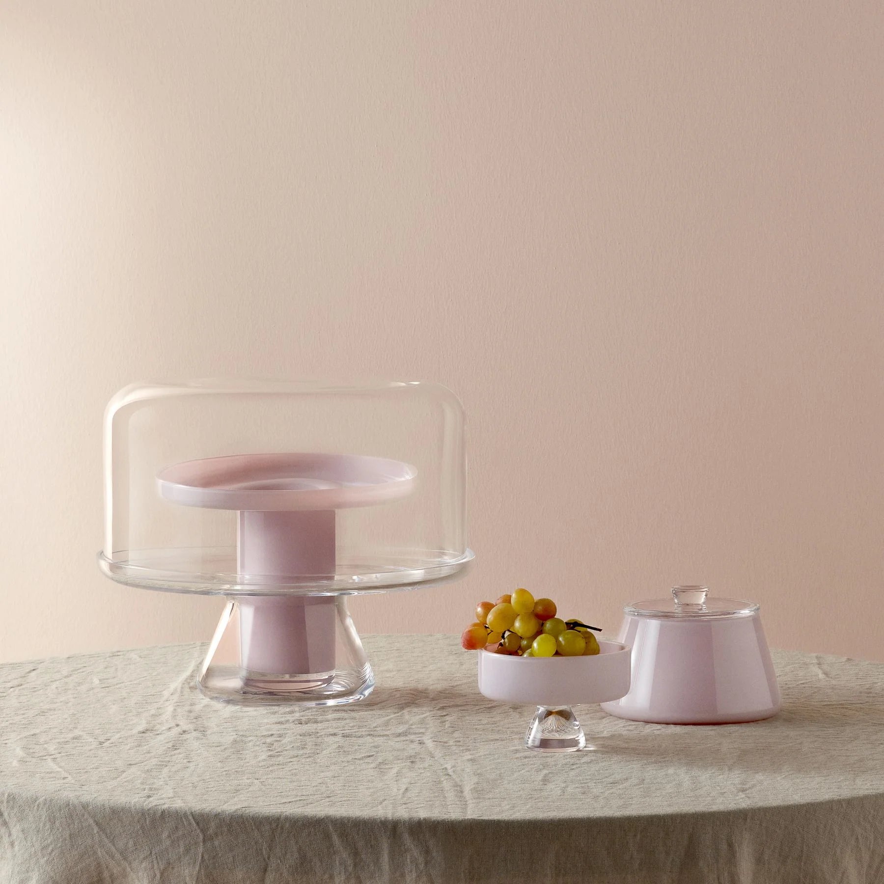 Nude Glass Bloom torto stovas su stikliniu kupolu