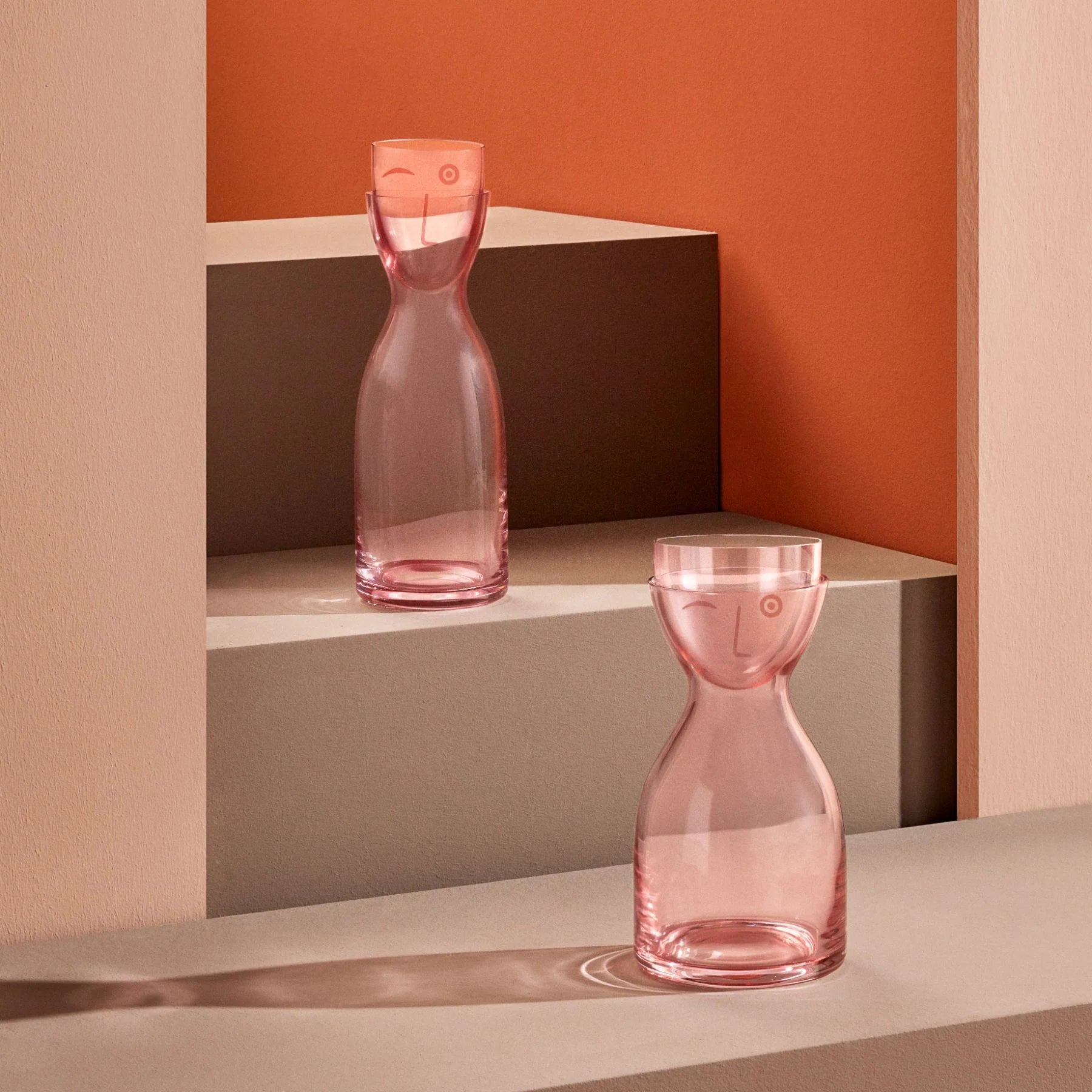 Nude Glass Mr. & Mrs. vandens grafinas su stikline