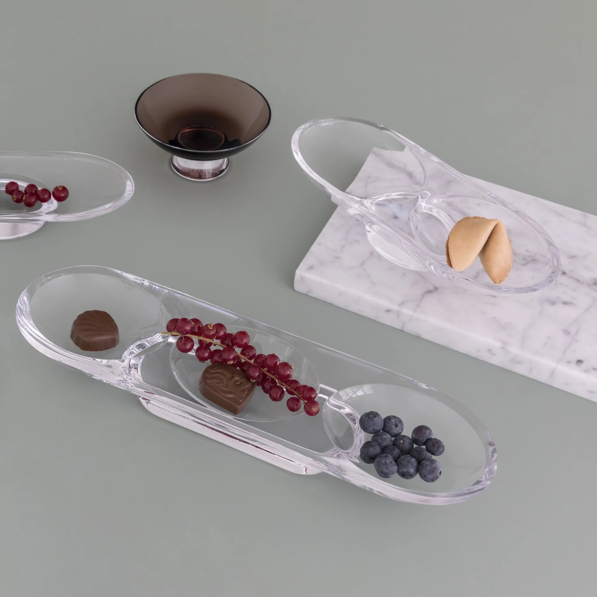 Nude Glass Silhouette Compartment Tray dubuo