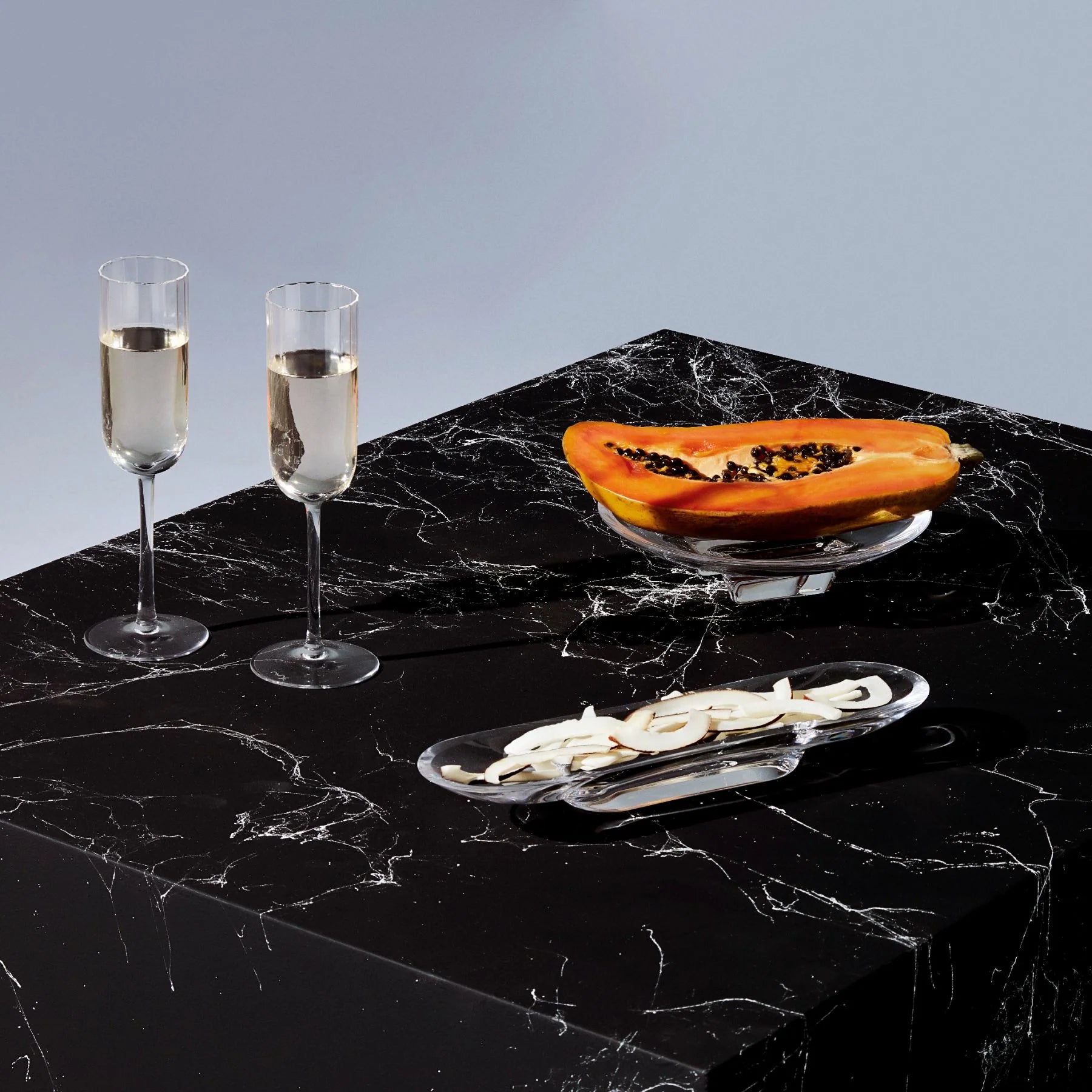 Nude Glass Silhouette Compartment Tray Single dubuo