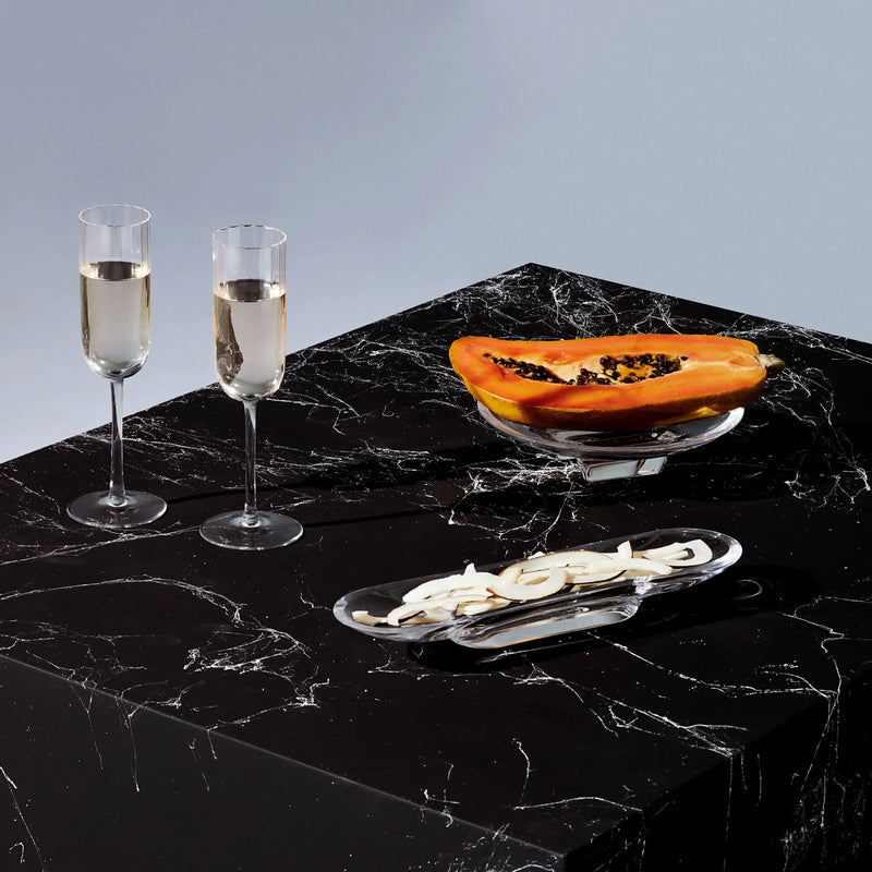 Nude Glass Silhouette Compartment Tray Single dubuo