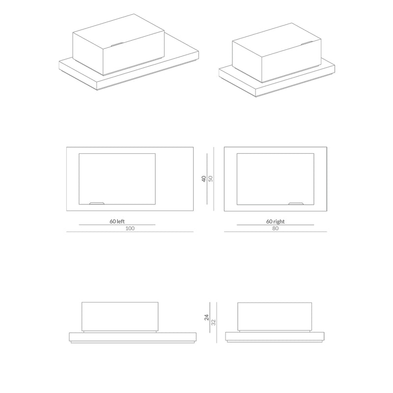 PALO NERO Simmetria bedside table
