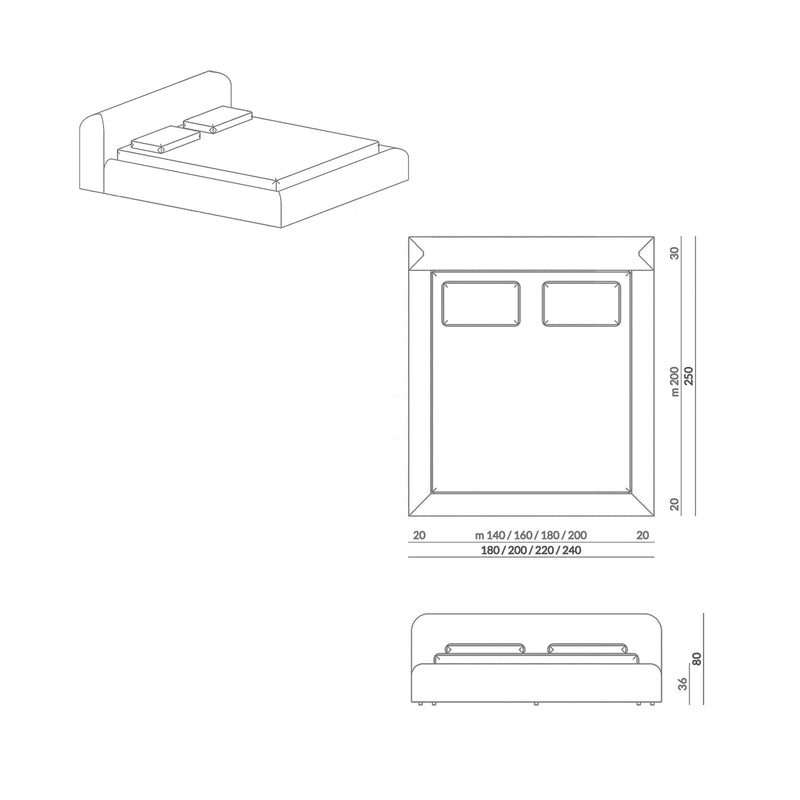 PALO NERO Viva bed dvigule lova