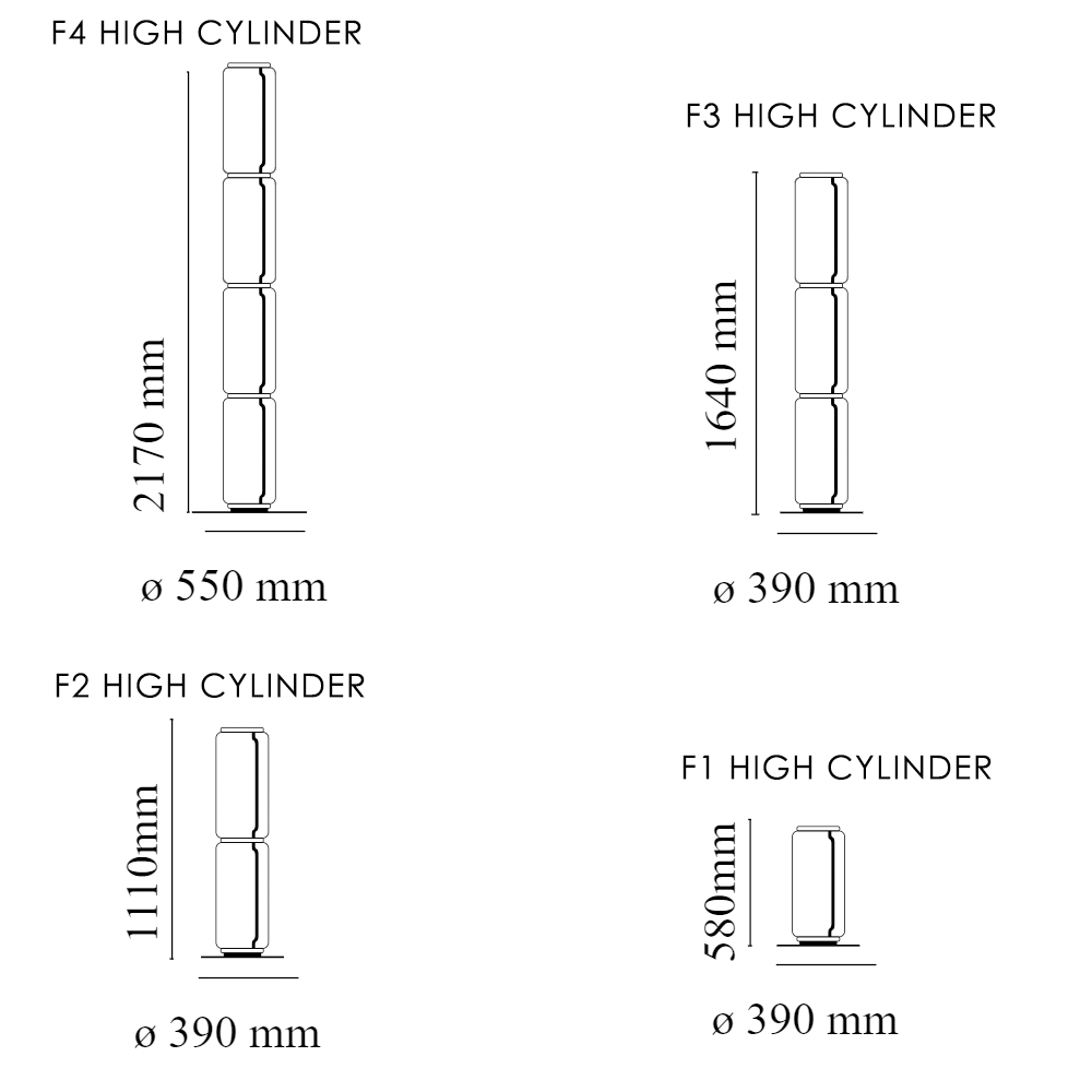 Flos Noctambule High Cylinder Small Base pastatomas šviestuvas
