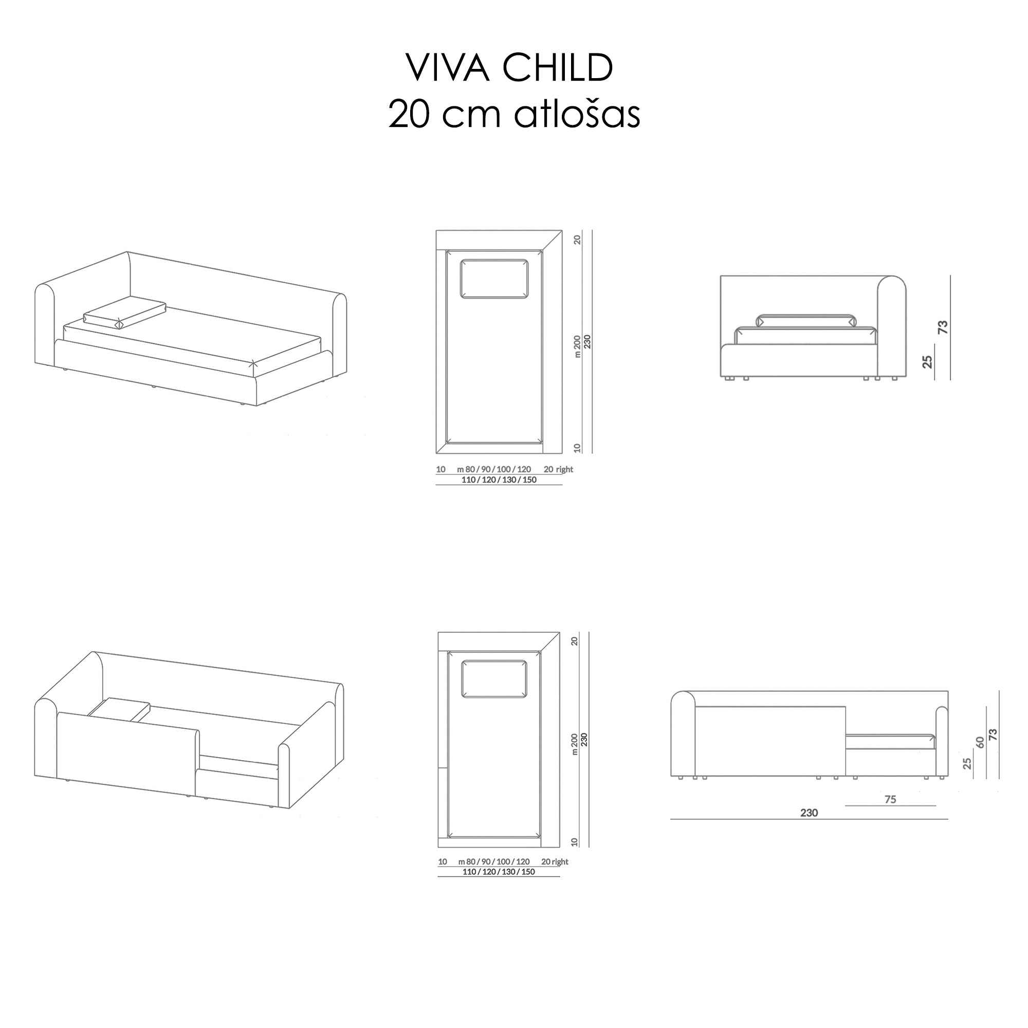 PALO NERO Chiaro Child vaiko lova