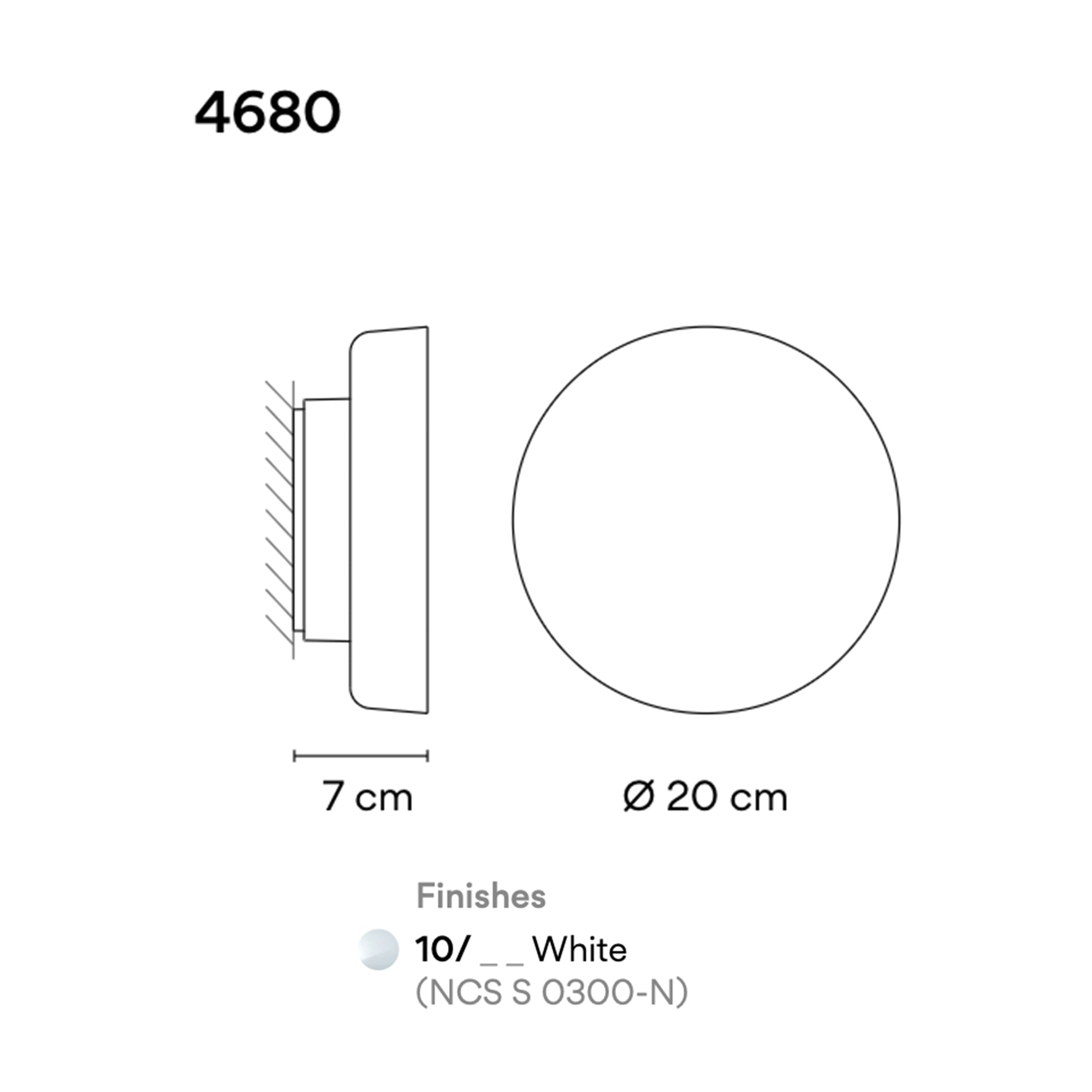 VIBIA DOTS GLASS OUTDOOR 4680 sieninis lauko šviestuvas
