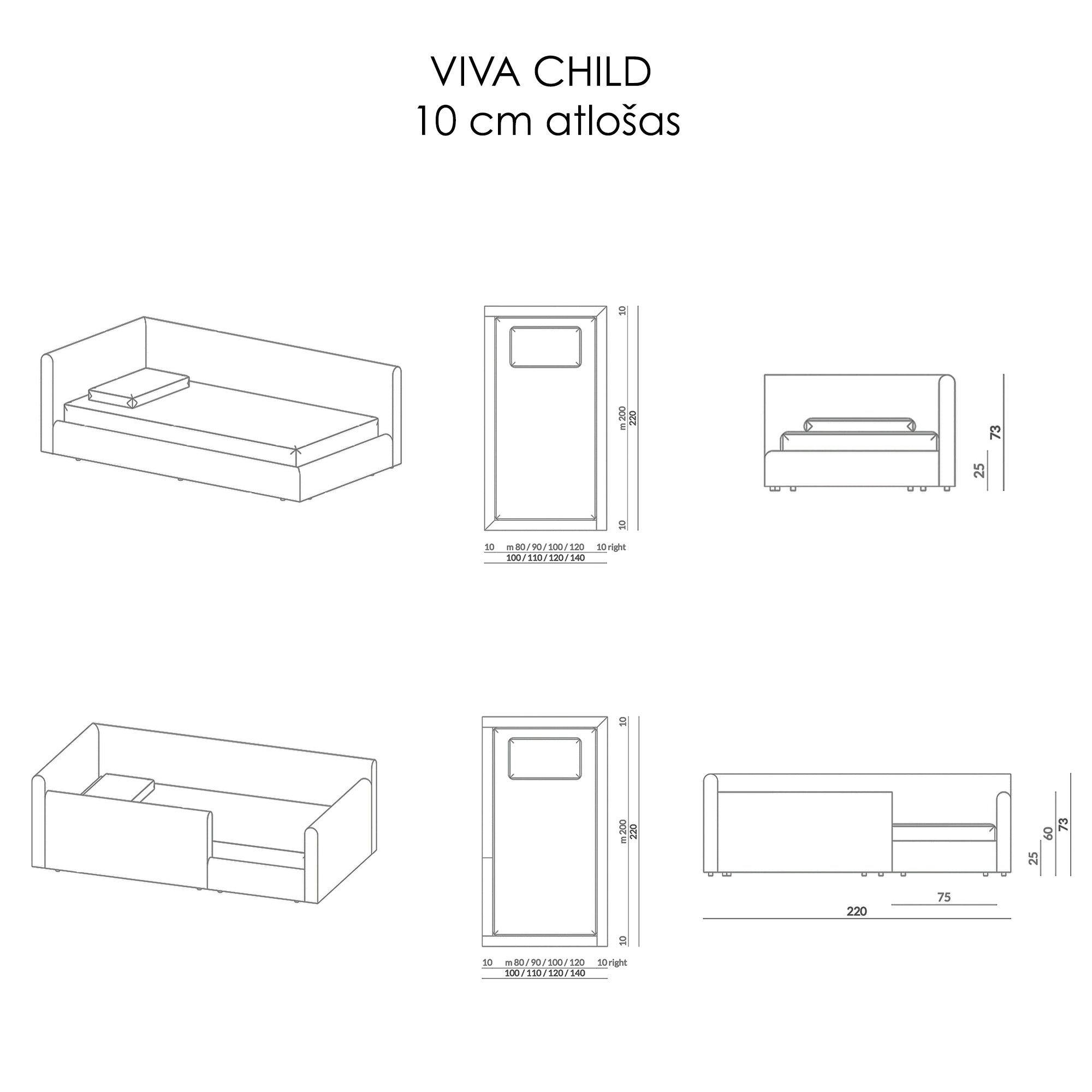 PALO NERO Chiaro Child vaiko lova