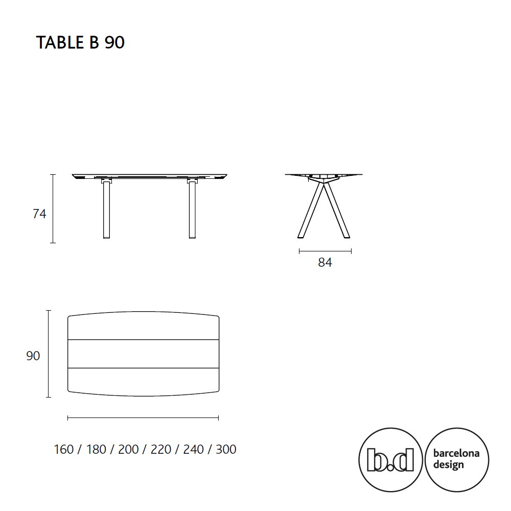 BD Barcelona Design table B 90