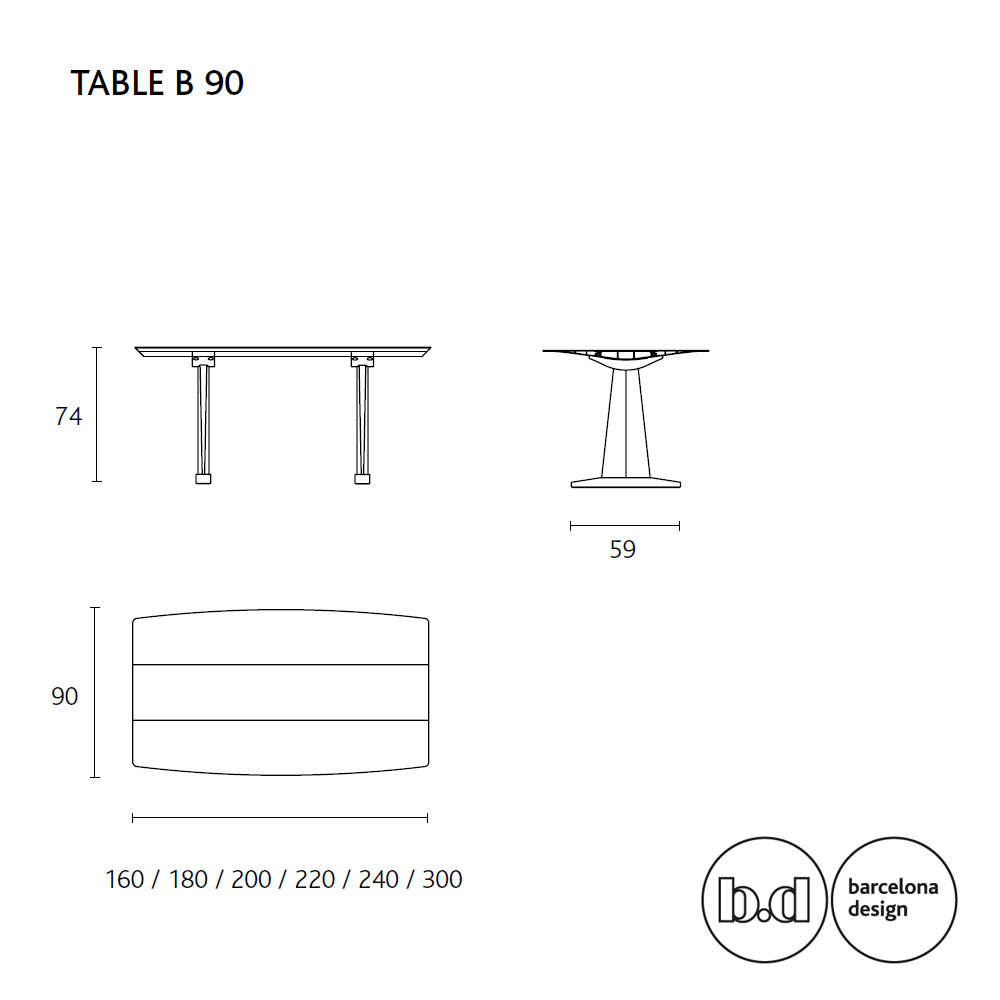 BD Barcelona Design table B 90