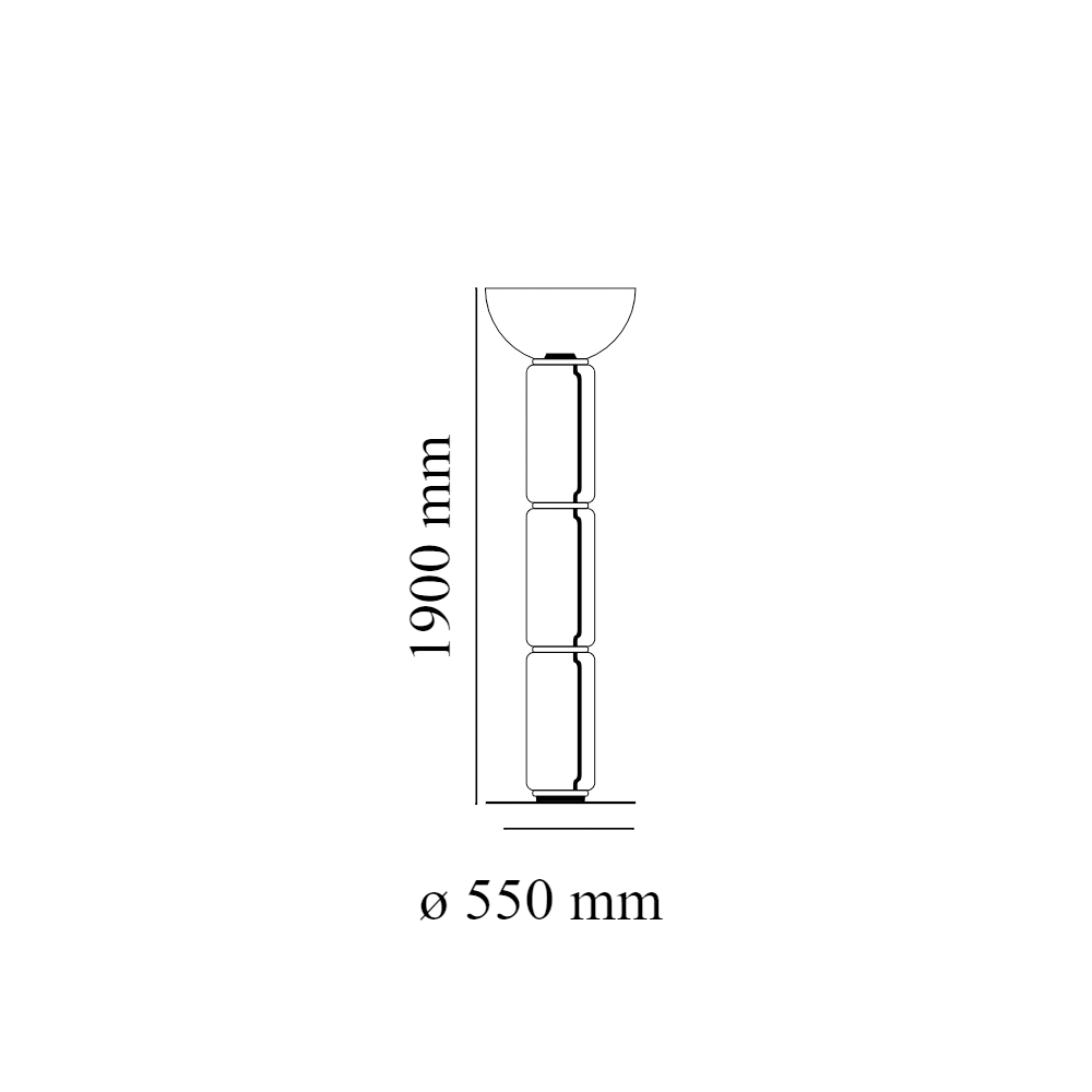 Flos Noctambule High Cylinder Bowl Big Base pastatomas šviestuvas