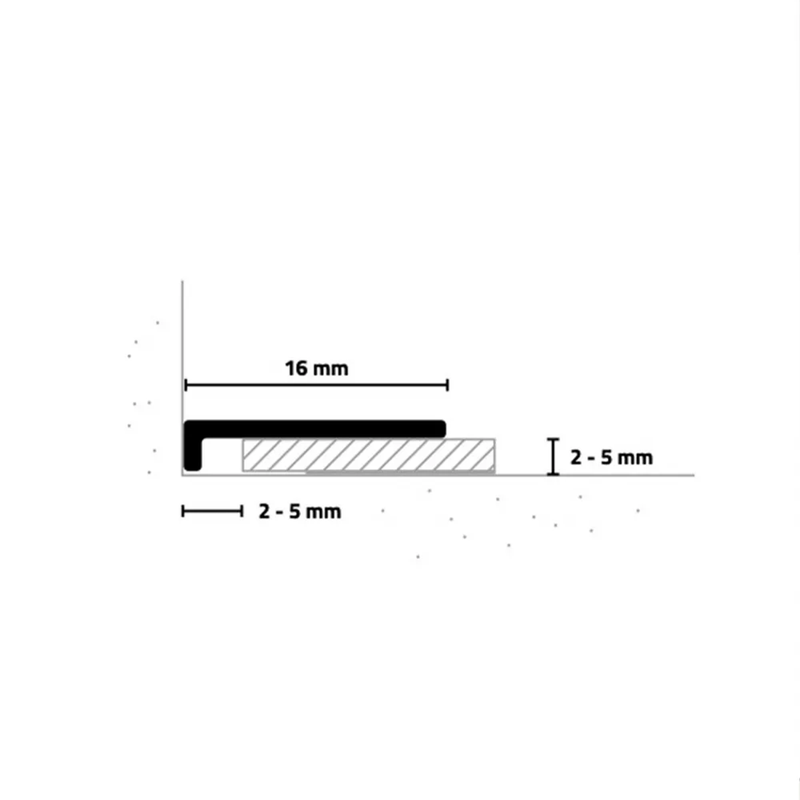 Grindjuostės Minileiste AL16x2 Vinilinei Dangai 2-5 mm