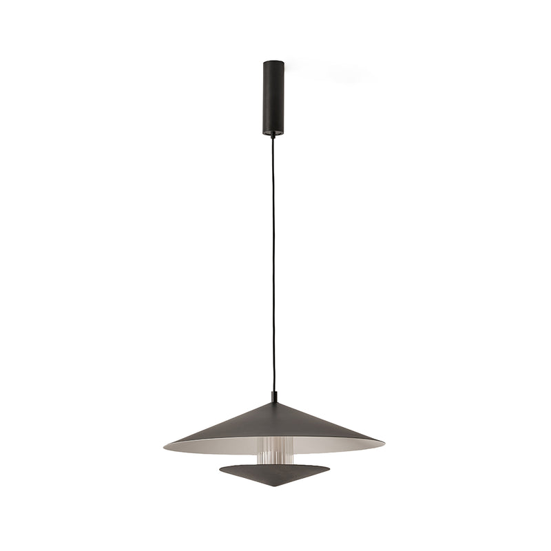 Aromas Del Campo pakabinamas šviestuvas GEHIT 60 cm skersmens su LED šviesos šaltiniu ir matine juoda apdaila