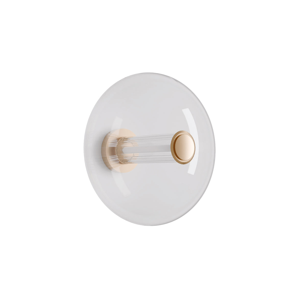 Aromas Del Campo sieninis LUDO šviestuvas iš skaidraus stiklo ir metalo dengto sendinto aukso apdaila