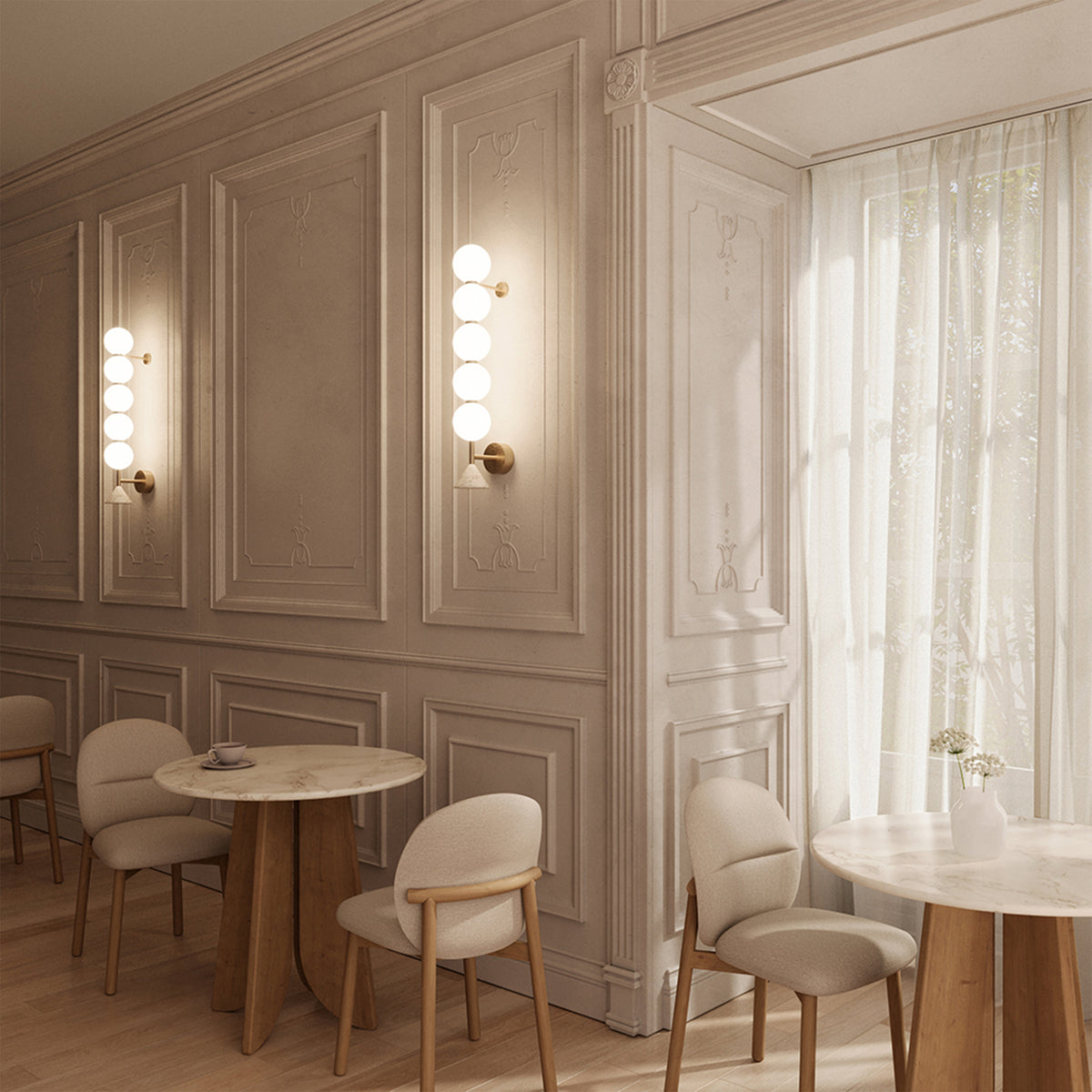 SOKO A1335/5 sieniniai šviestuvai skleidžiantys jaukią šviesą per opalinį stiklą