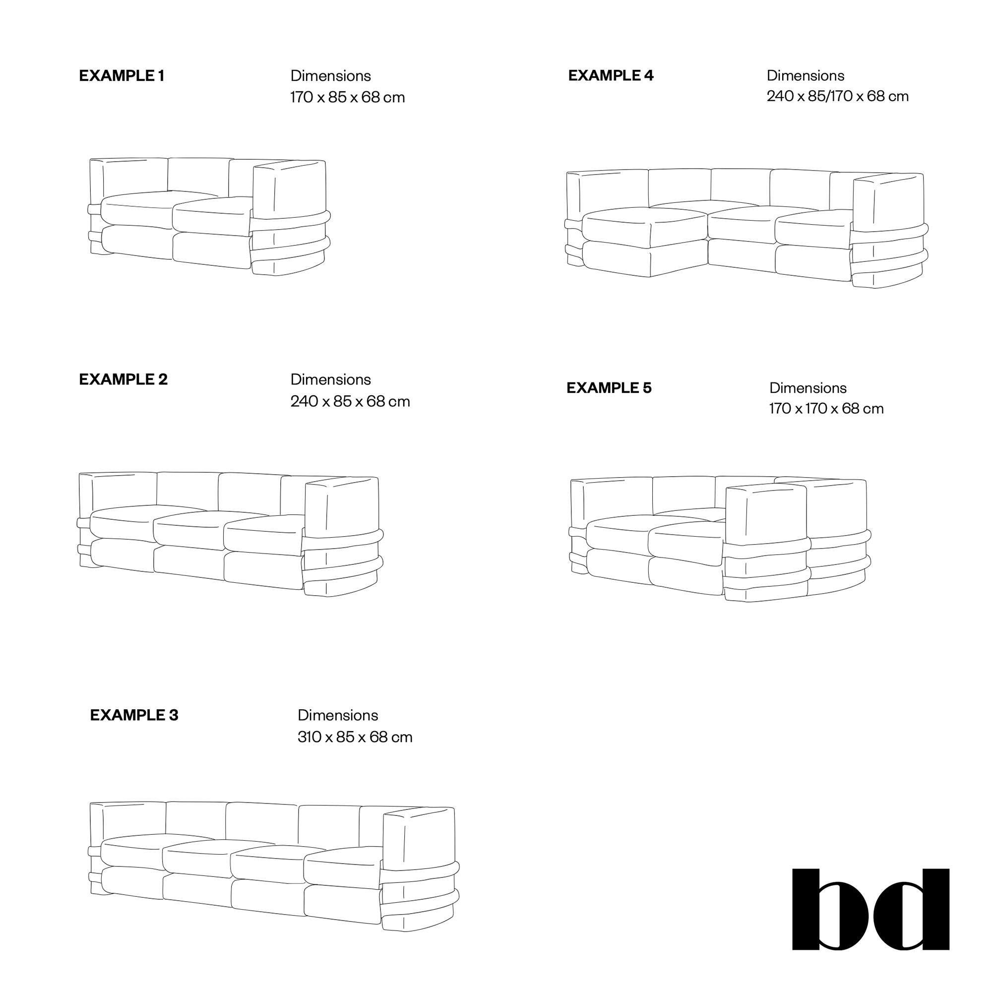 BD Barcelona Design Pillow Cotton modulinė sofa
