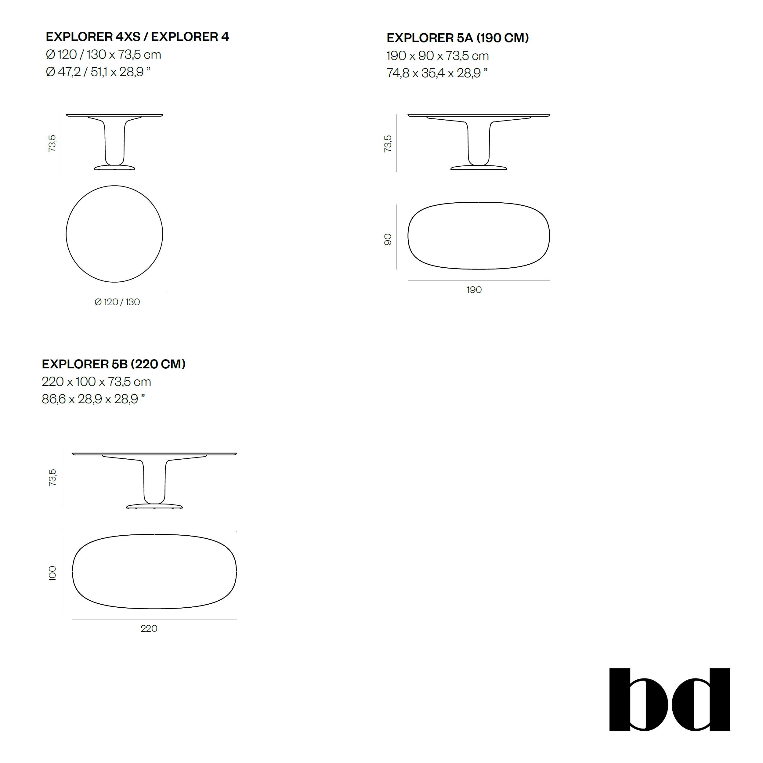 BD Barcelona Design Explorer dining table