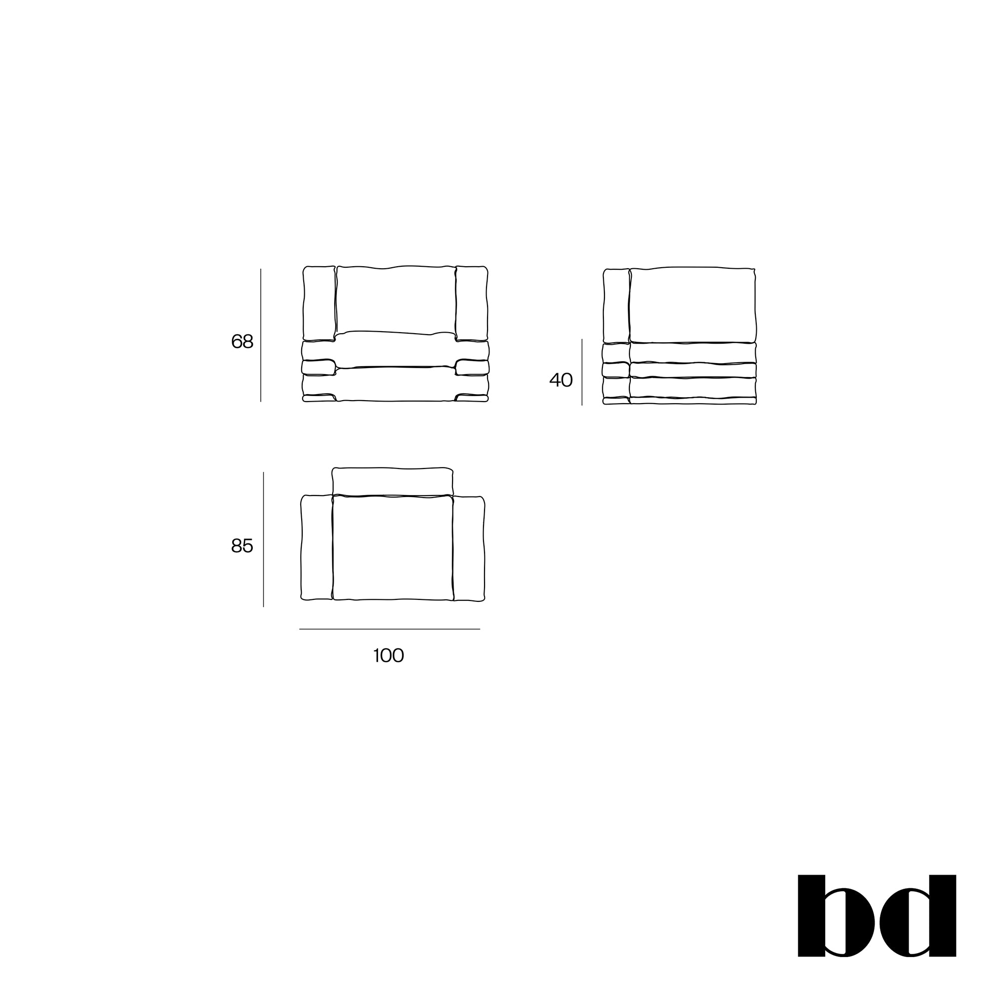BD Barcelona Design Pillow Corduroy fotelis
