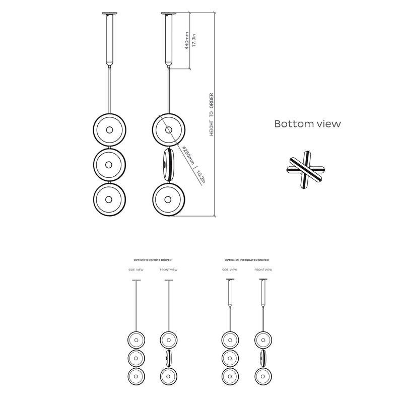 Bert Frank BERAN DROP CHANDELIER 3 pakabinamas šviestuvas