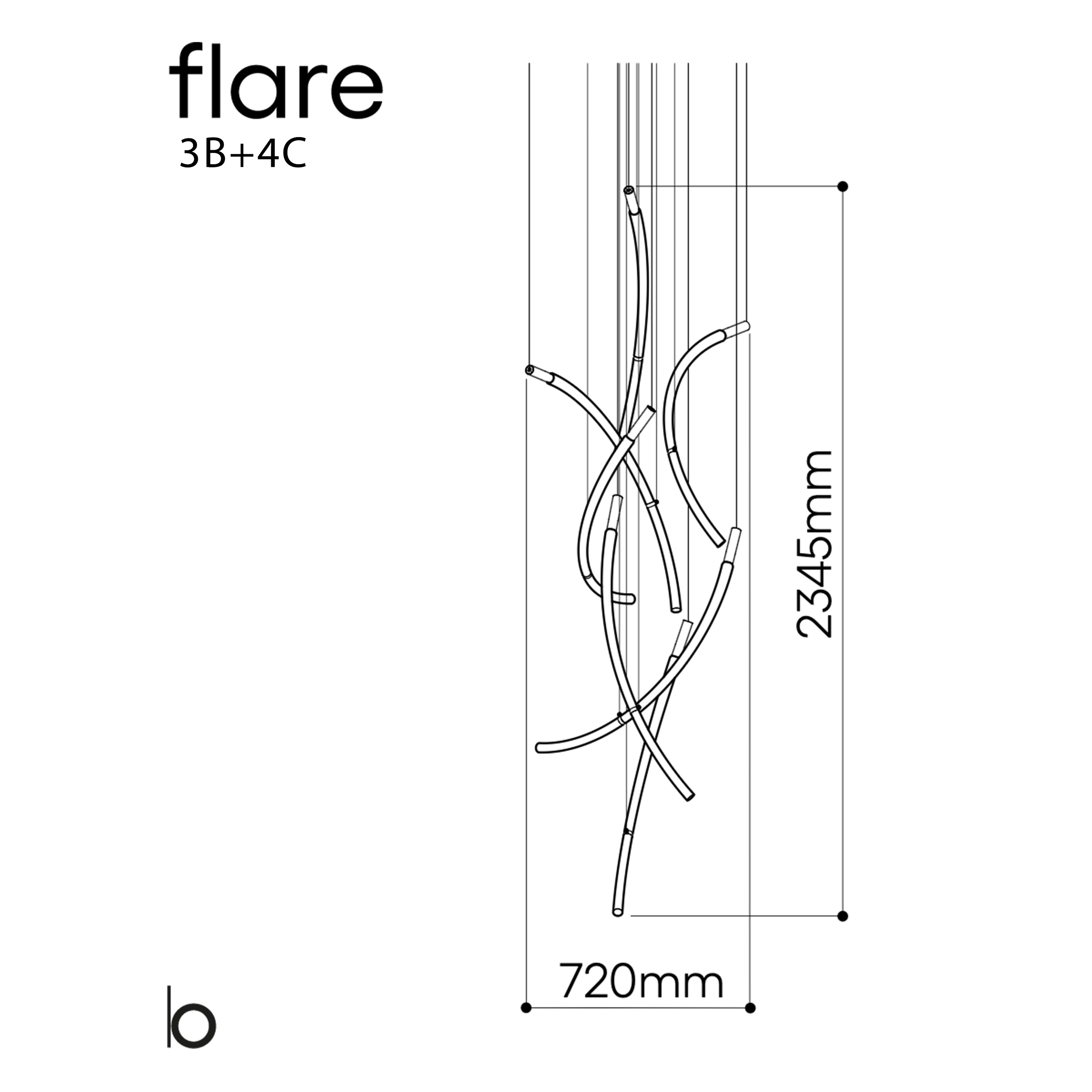 Bomma Flare pakabinamų šviestuvų instaliacija