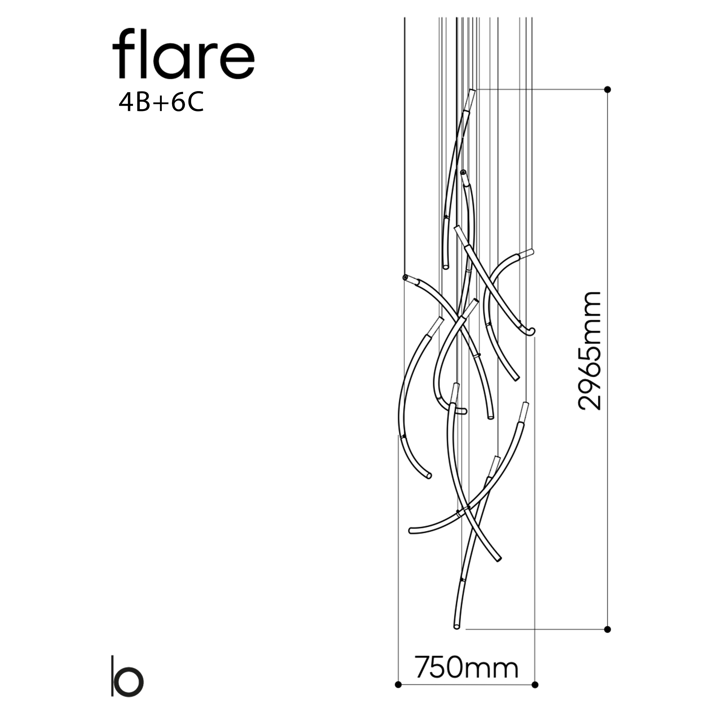 Bomma Flare pakabinamų šviestuvų instaliacija