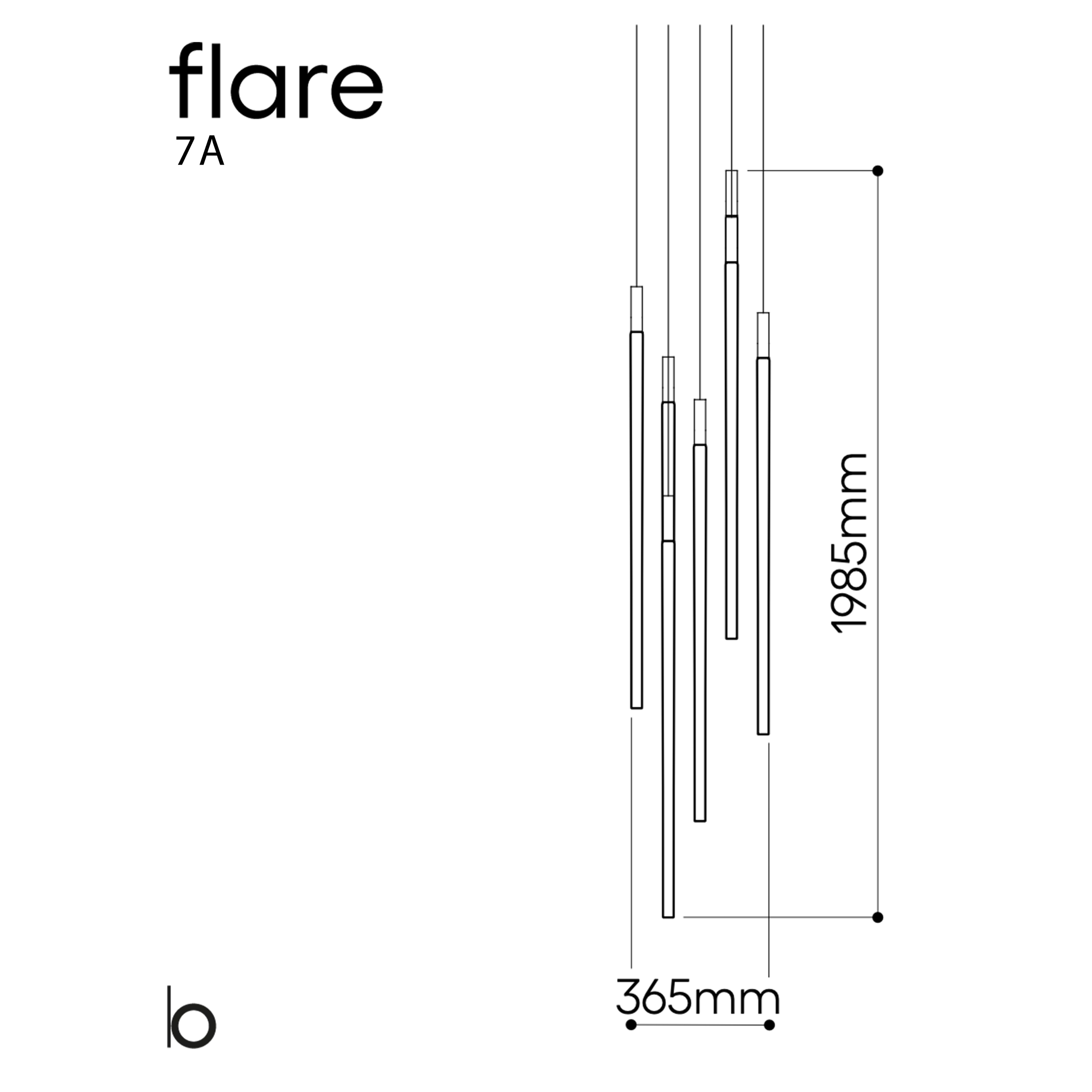 Bomma Flare pakabinamų šviestuvų instaliacija