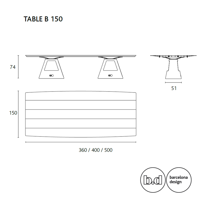 BD Barcelona Design table B - 150 stalas