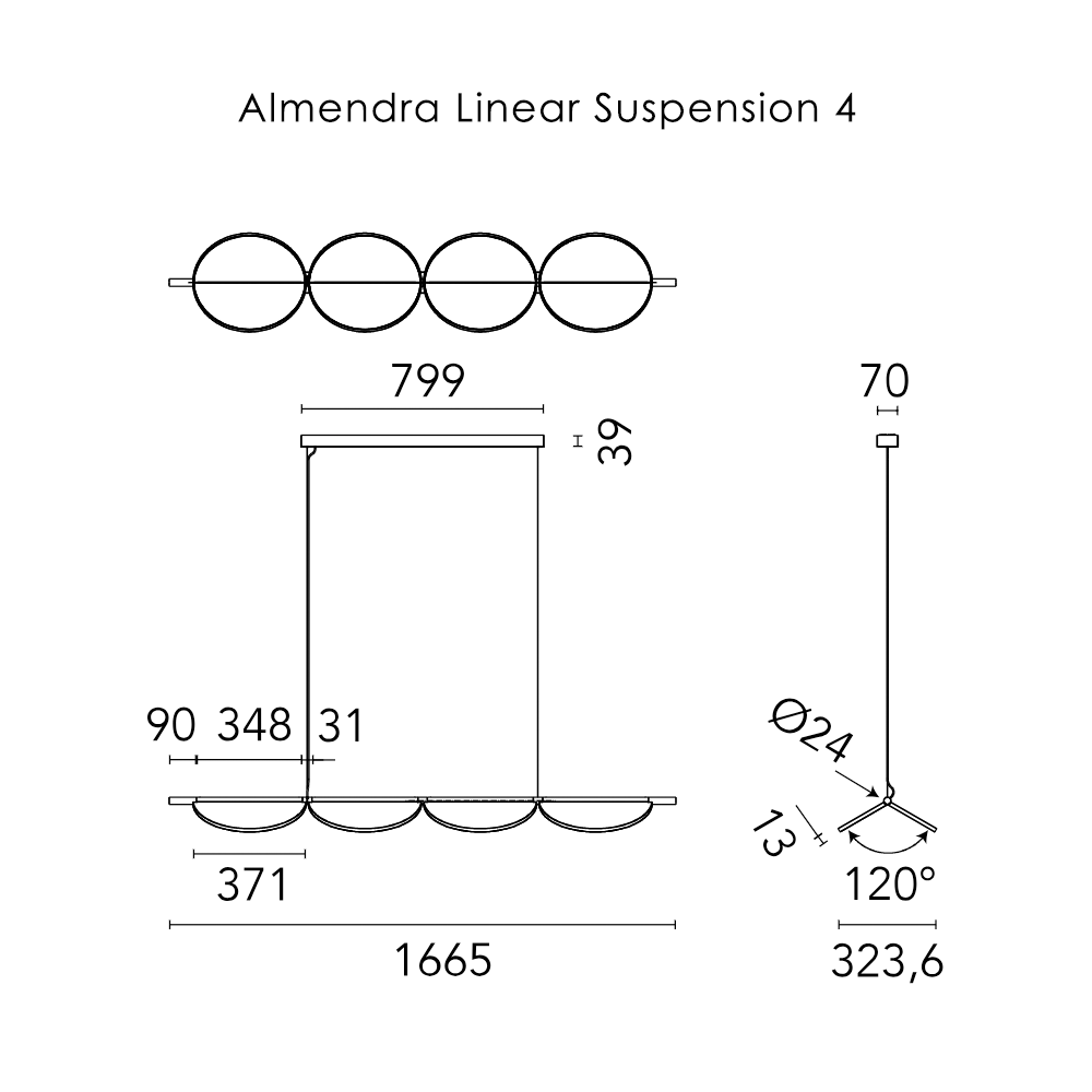Flos Almendra Linear pakabinamas šviestuvas