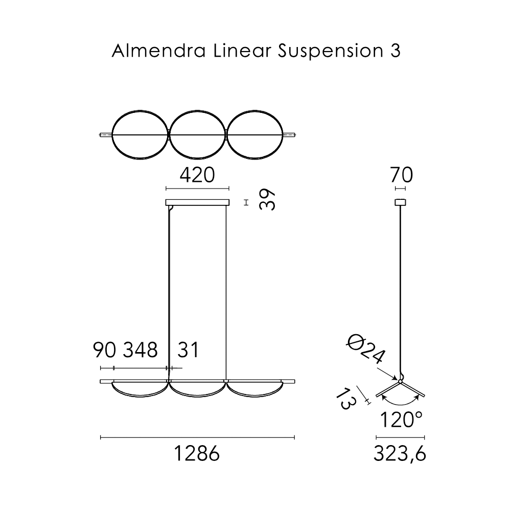 Flos Almendra Linear pakabinamas šviestuvas